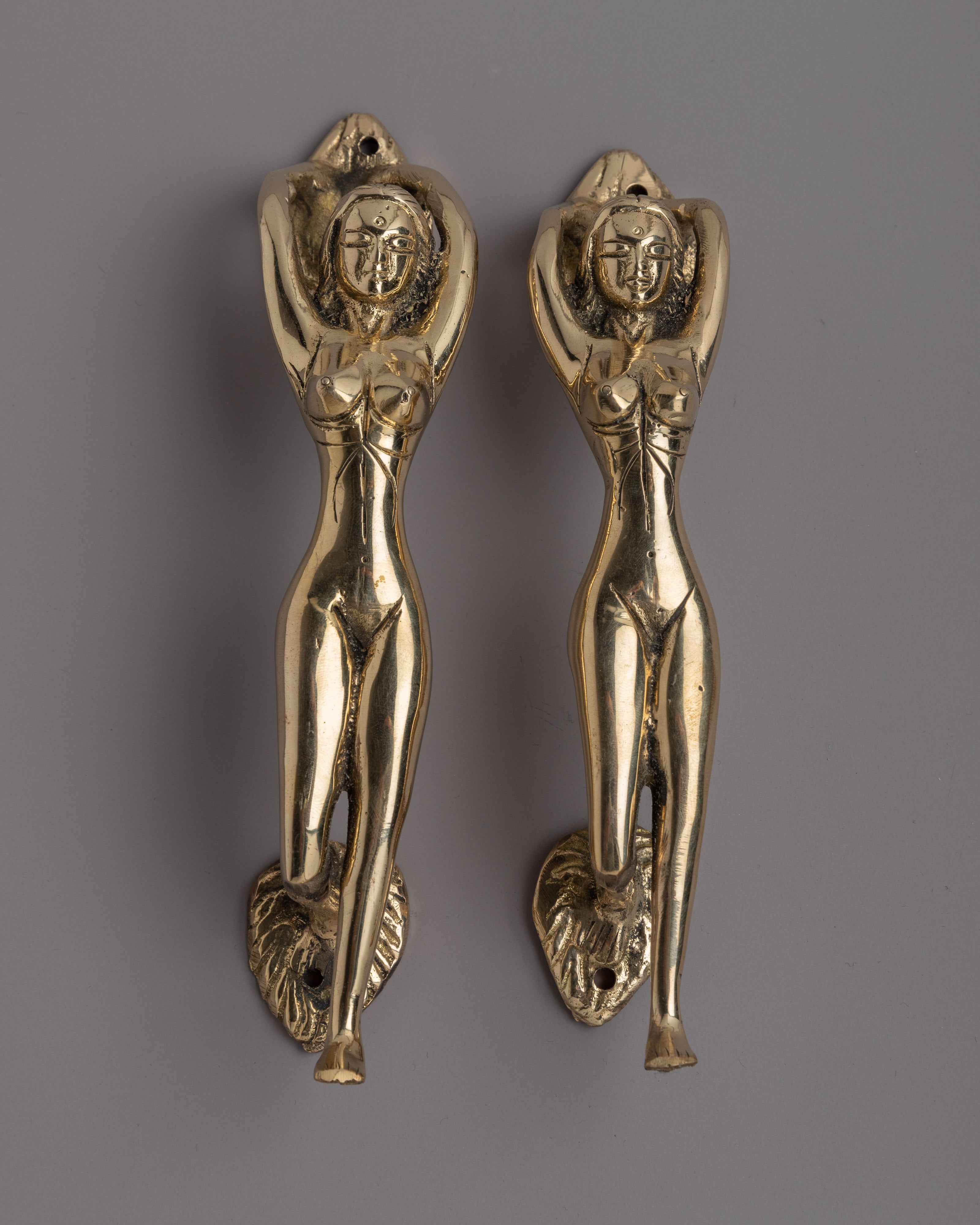 Lady Brass Door Handles Set