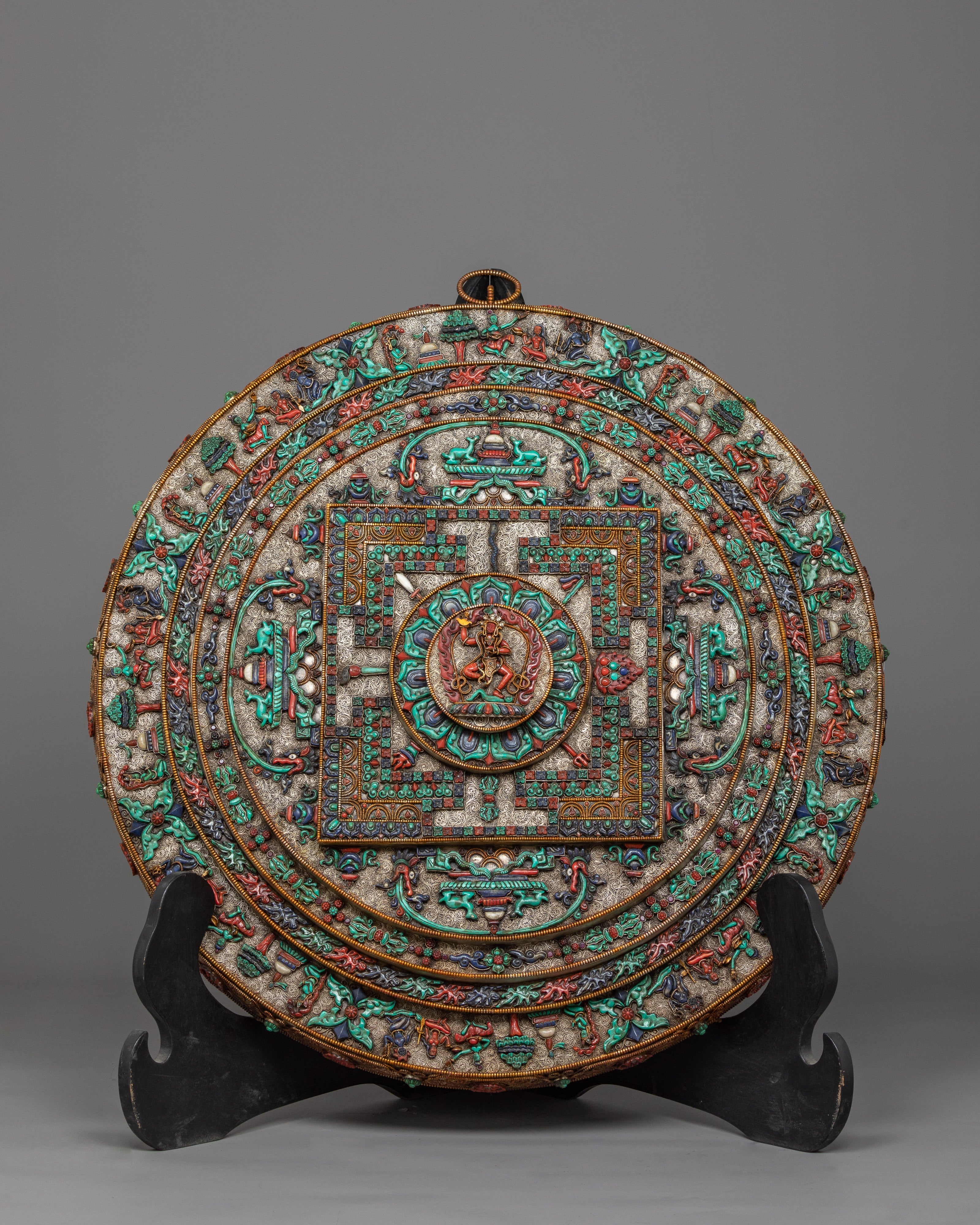 Handcrafted Round Mandala | Tibetan Deity Mandala Art | Home Decors