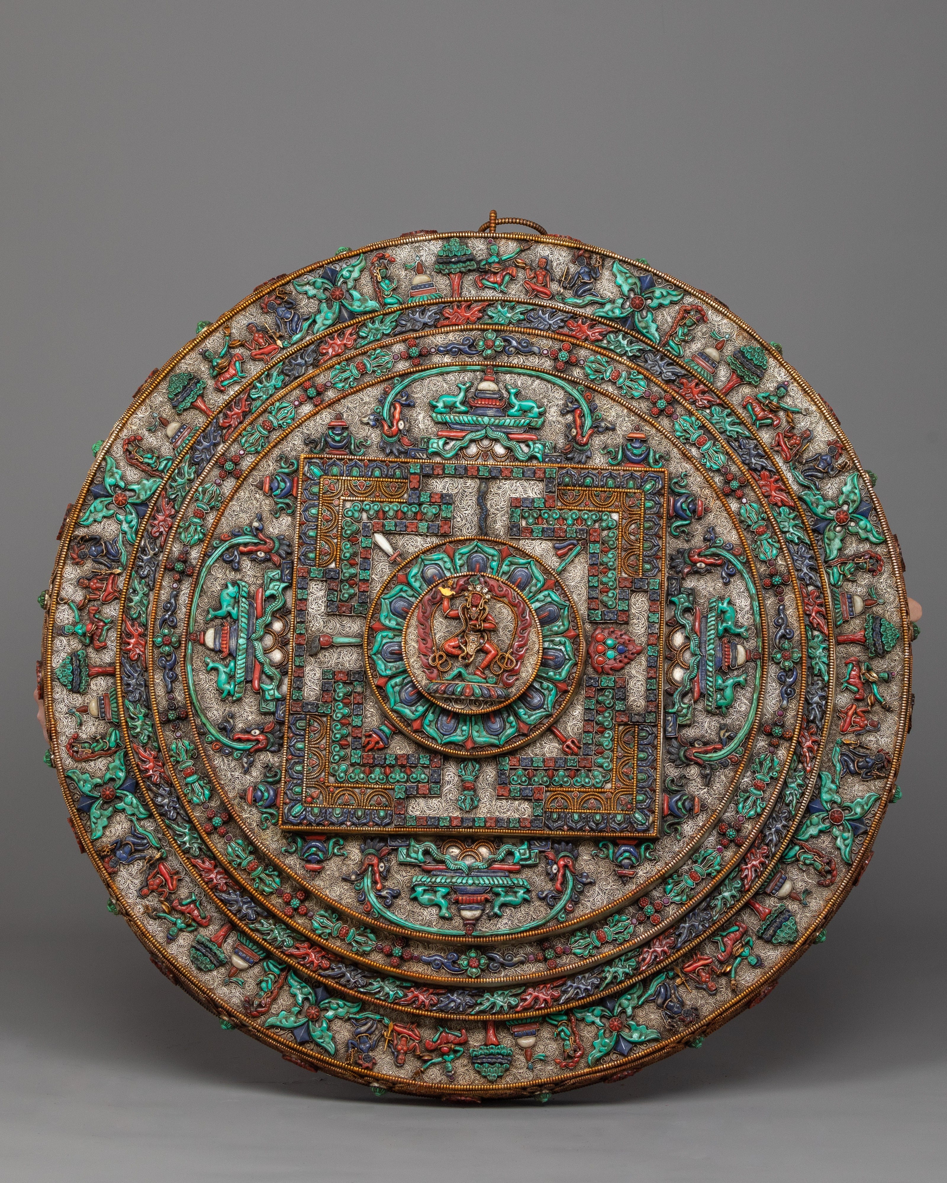 Handcrafted Round Mandala | Tibetan Deity Mandala Art | Home Decors