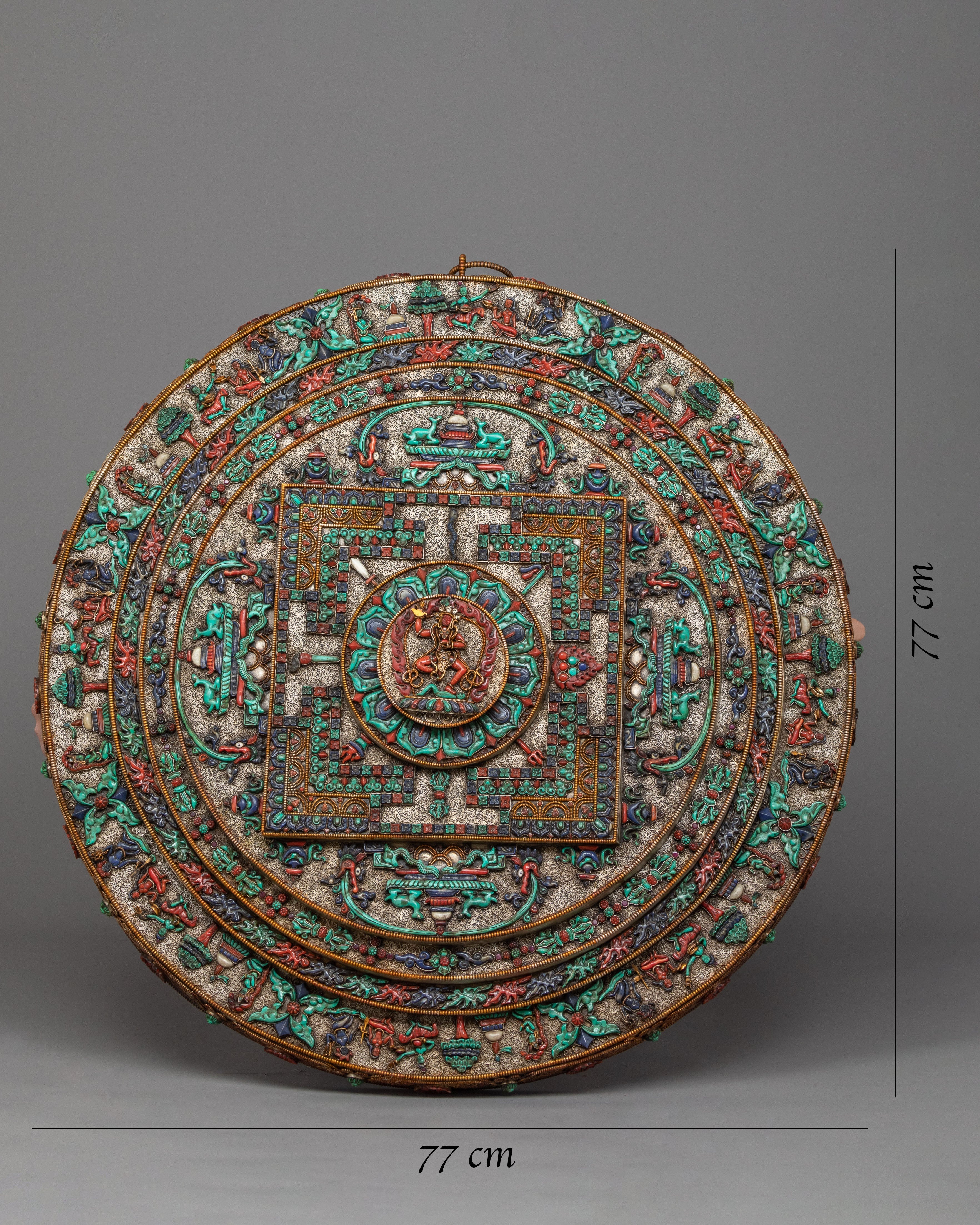 Handcrafted Round Mandala | Tibetan Deity Mandala Art | Home Decors