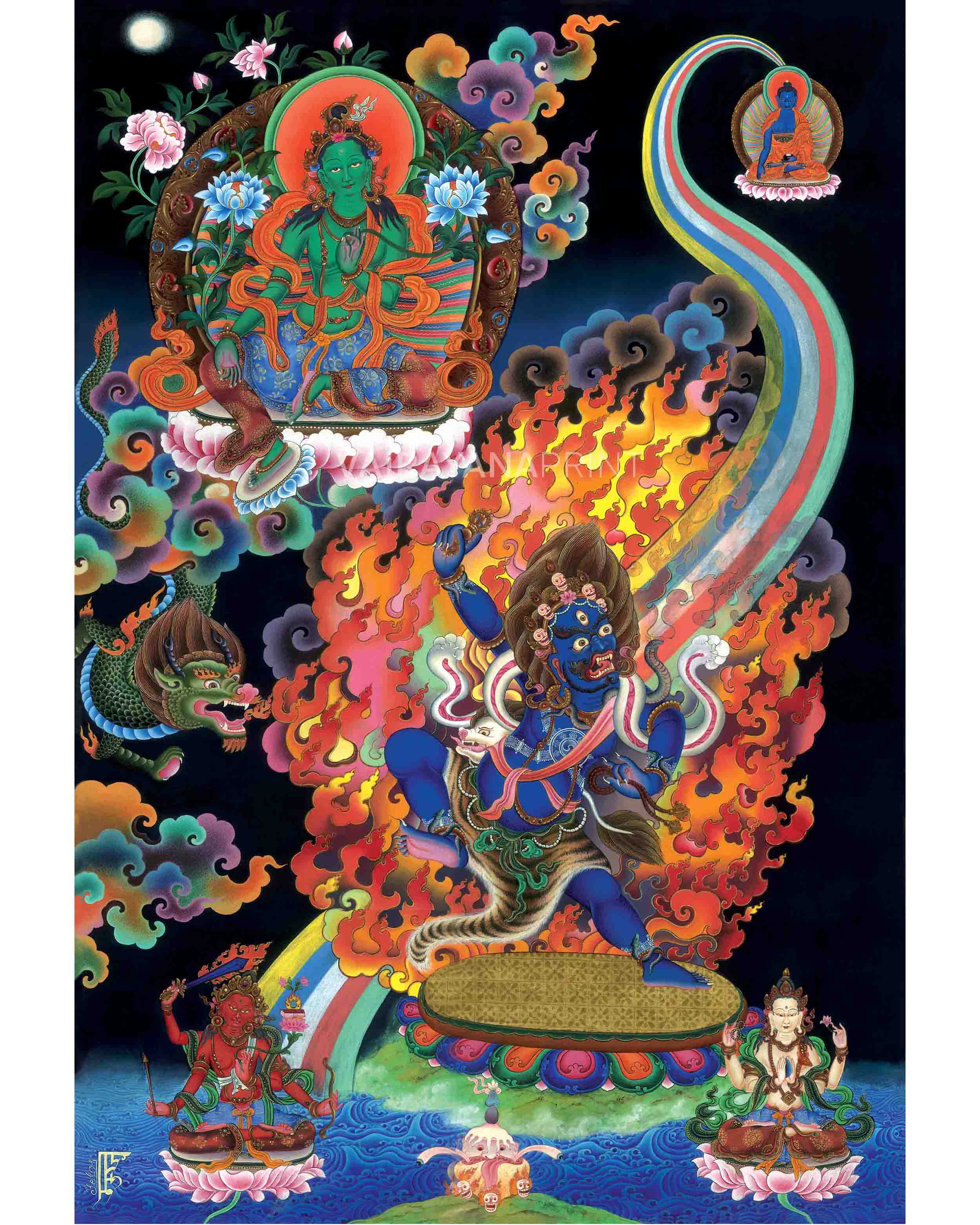 Bodhisattva Vajrapani Thangka Print | Digital Printing | Wall Decors