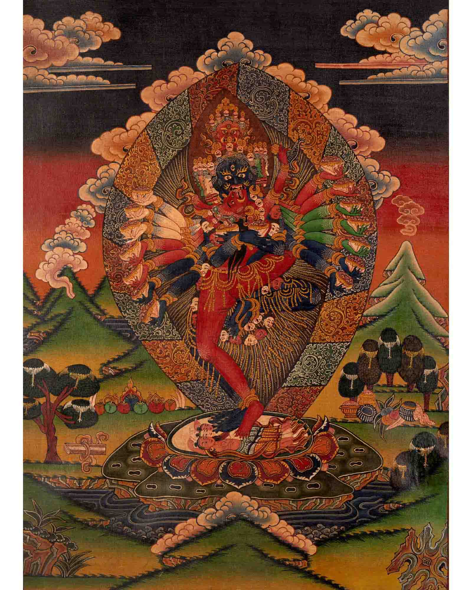 He-Vajra Thangka | Oil Varnished on Stretch Canvas