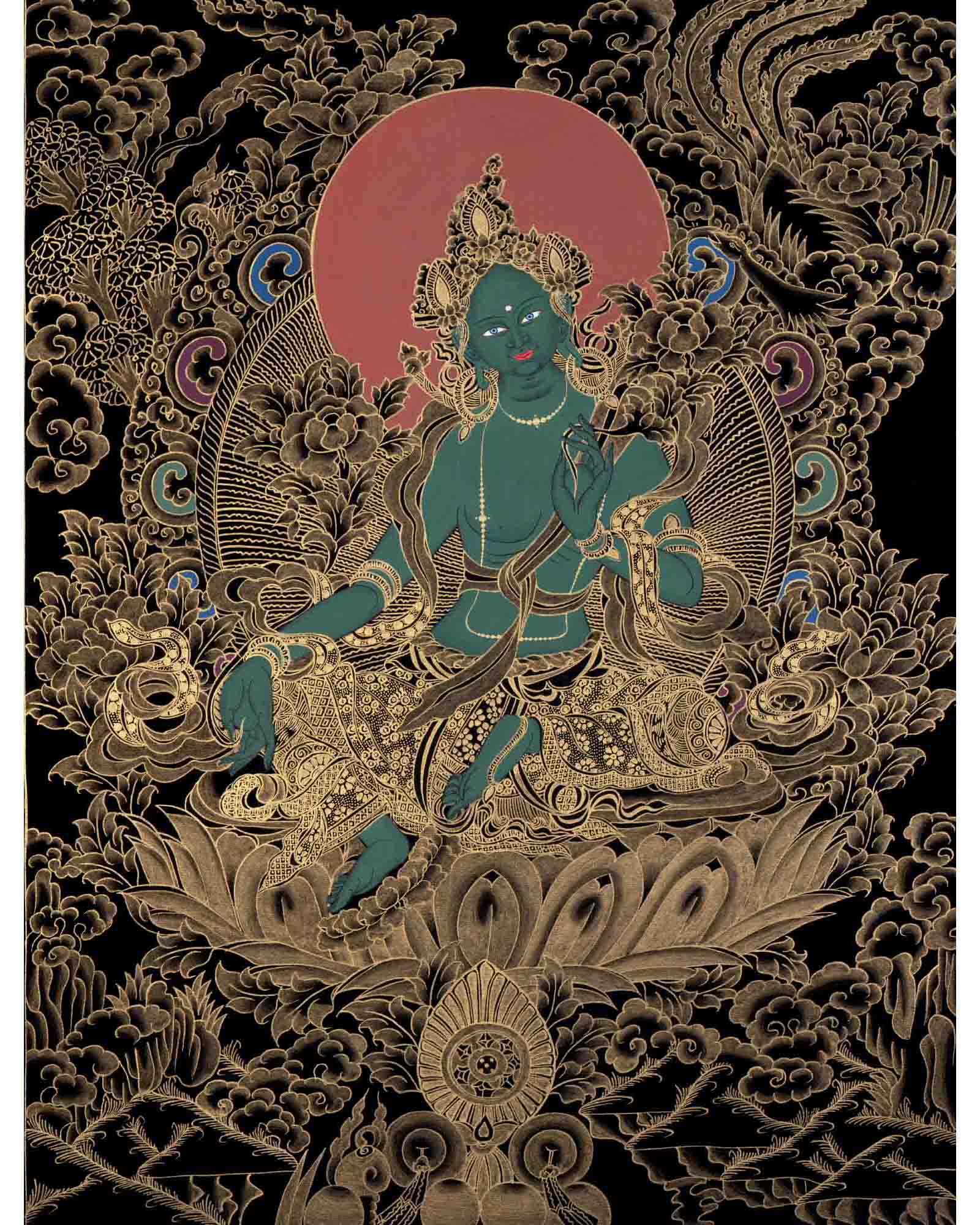 Green Tara Thangka | Mindfulness Meditation Object