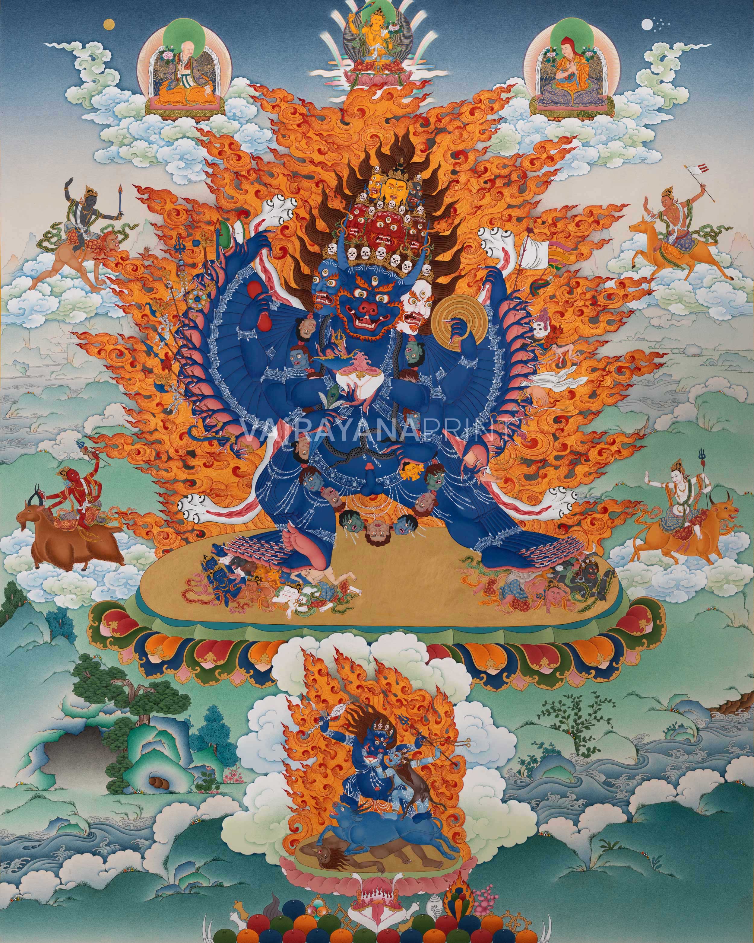 Yamantaka with Others | High Quality Thangka Print