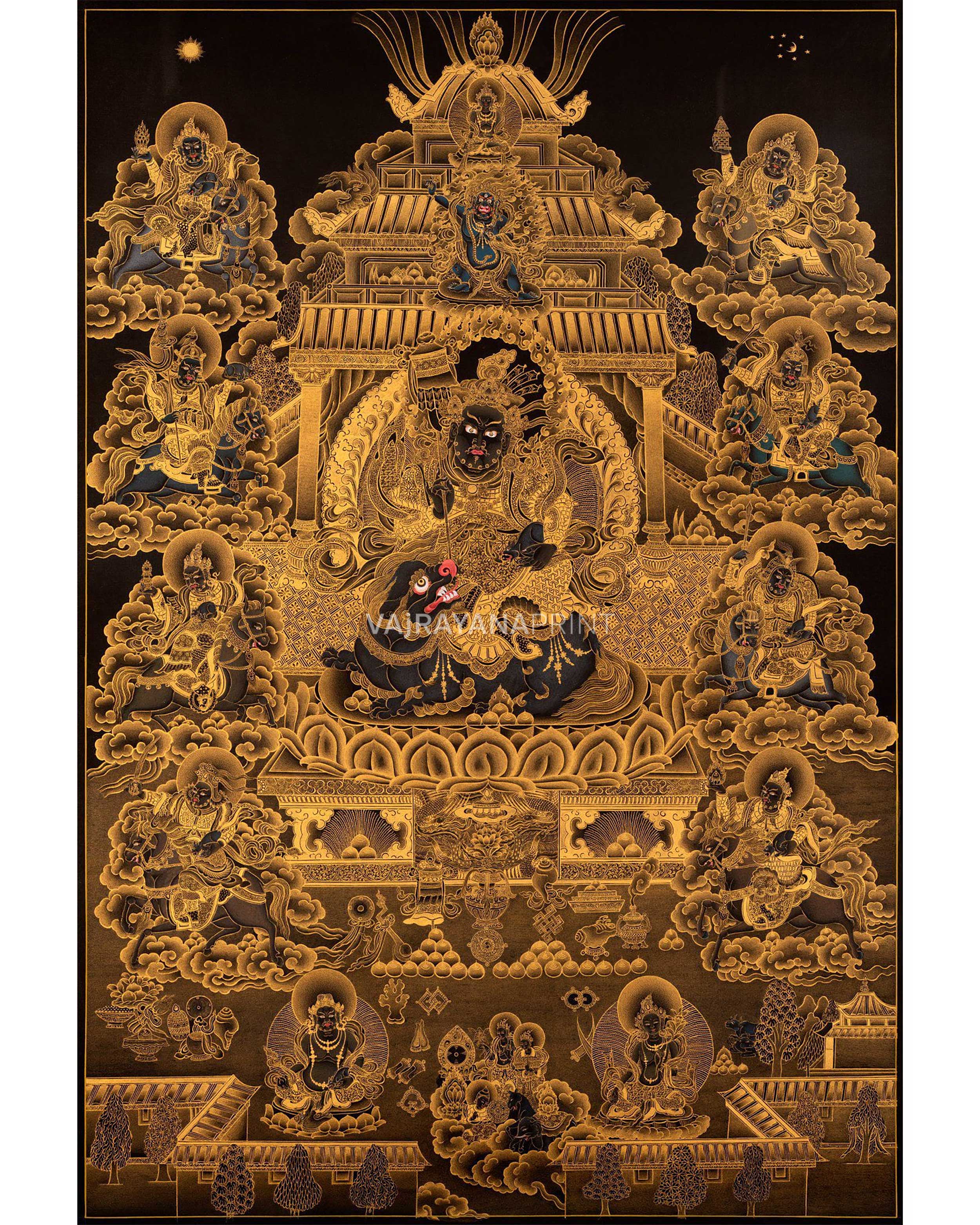 yellow dzambhala thangka