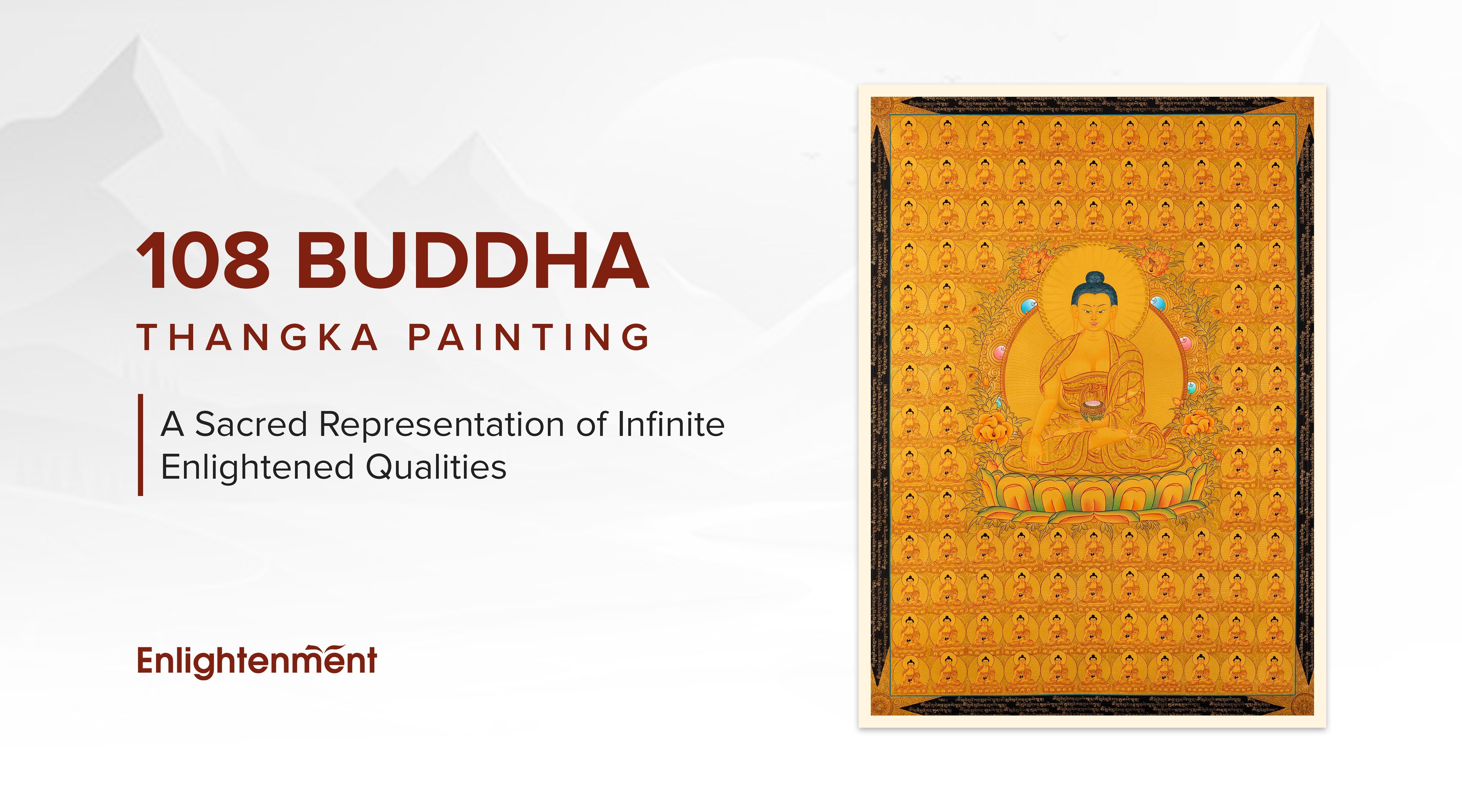 108 Buddha Thangka Painting: A Sacred Representation of Infinite Enlightened Qualities