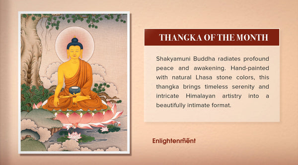 Shakyamuni Buddha Thangka: A Peaceful Presence Beneath the Bodhi Tree