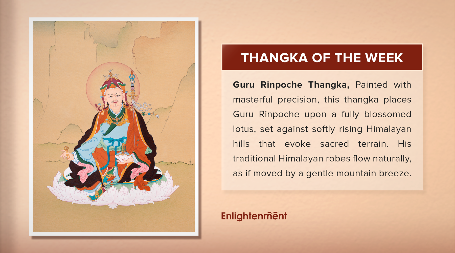 An Elegant Guru Rinpoche Thangka: Iconography, Symbolism, and Compositional Balance