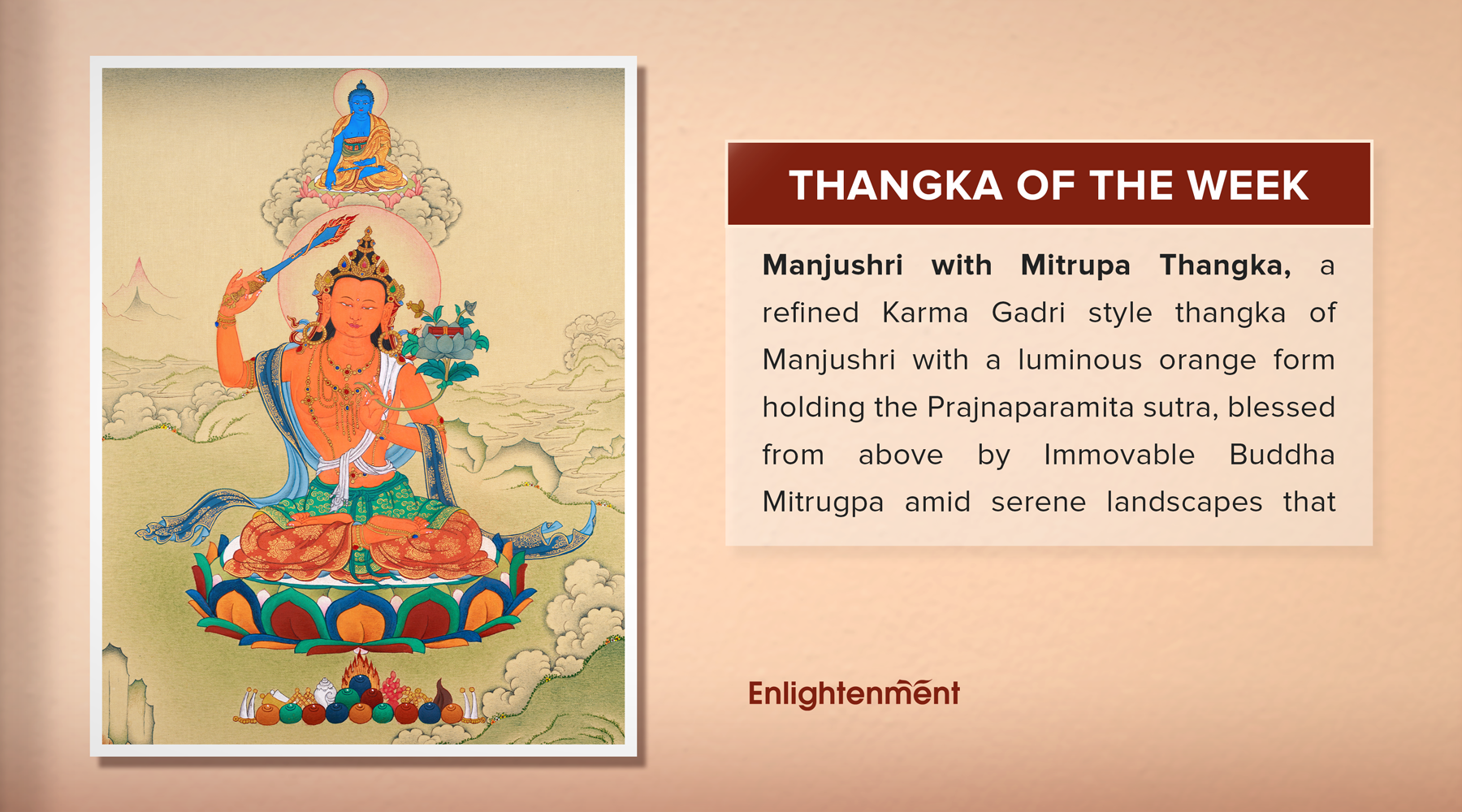 Manjushri with Mitrupa Thangka: A Symbol of Wisdom