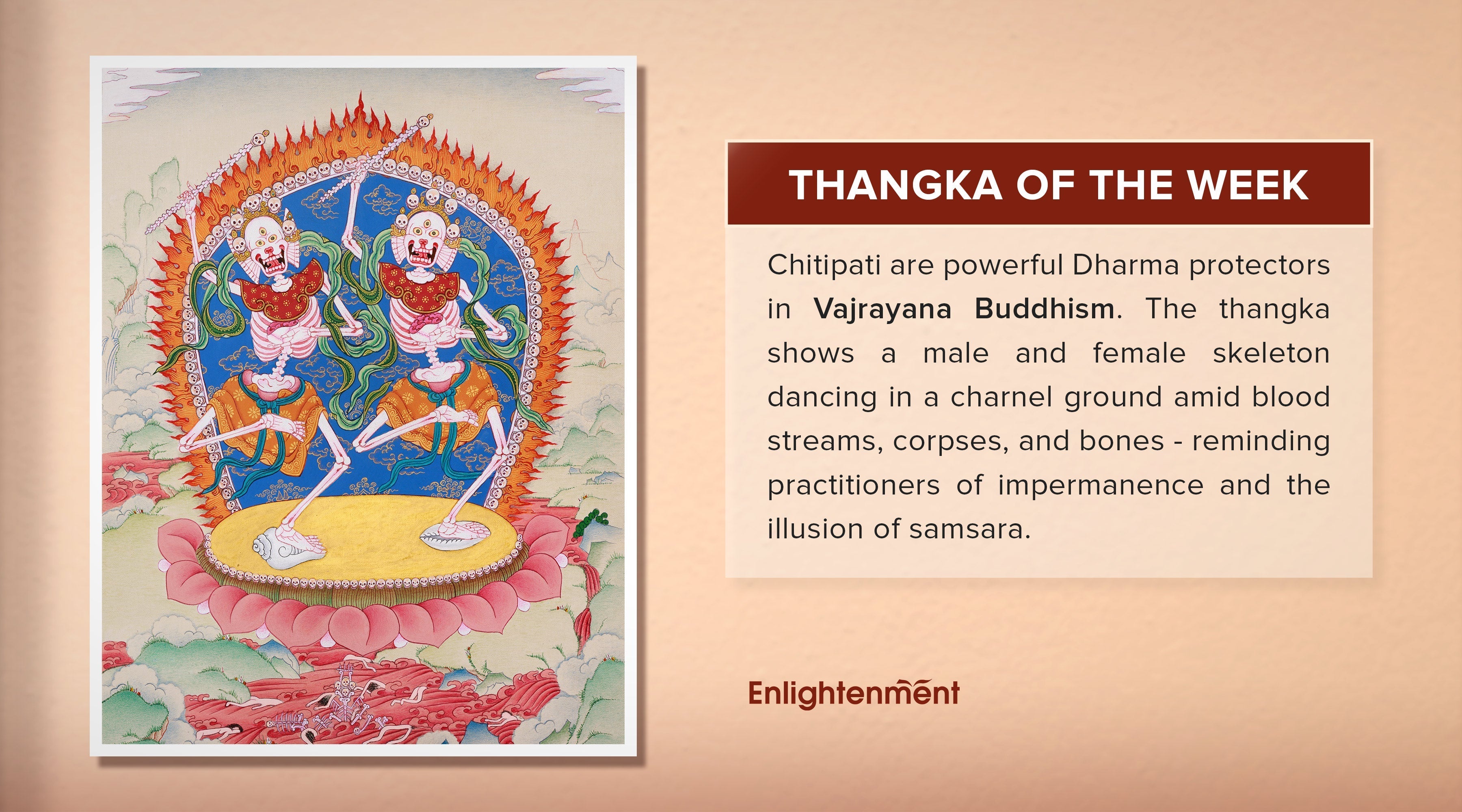 Chitipati Thangka: Embracing Impermanence in Vajrayana Buddhism