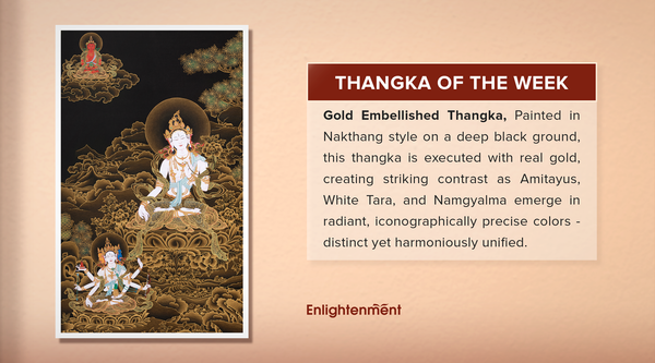 Three Deities of Long Life Thangka: White Tara, Amitayus, and Namgyalma (Tse Lha Nam Sum)