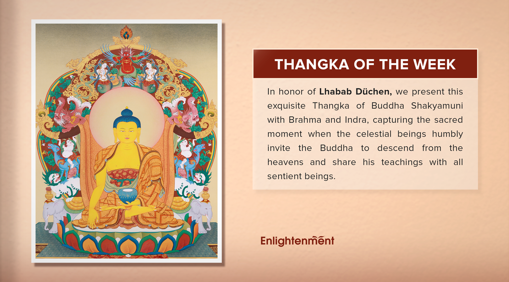 Buddha Shakyamuni with Brahma and Indra Thangka | A Sacred Moment of Descent