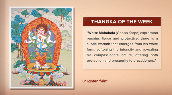 White Mahakala (Gönpo Karpo) Thangka: A Protector with Compassionate Strength