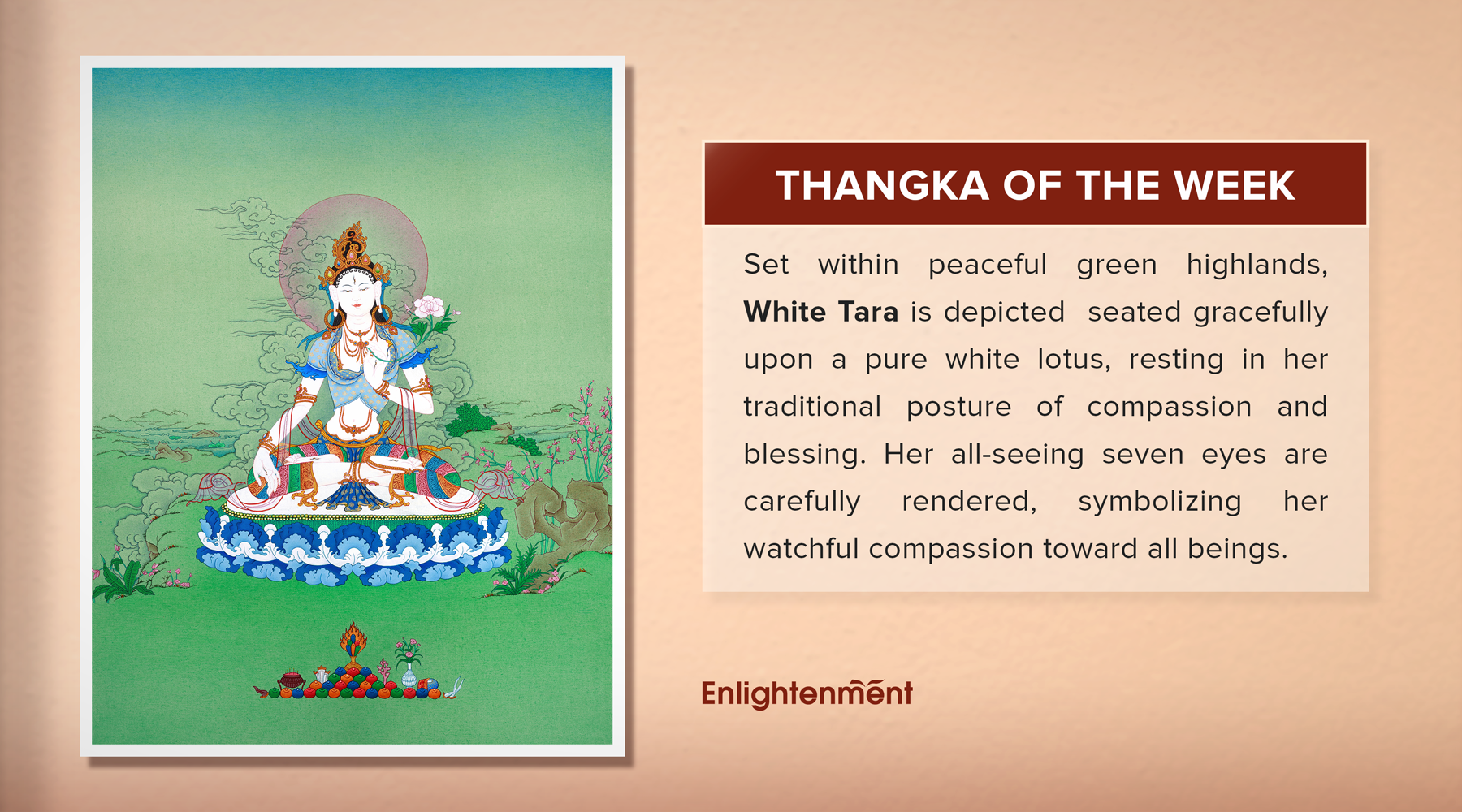 White Tara (Dolkar) Thangka | A Sacred Presence of Healing, and Gentle Peace