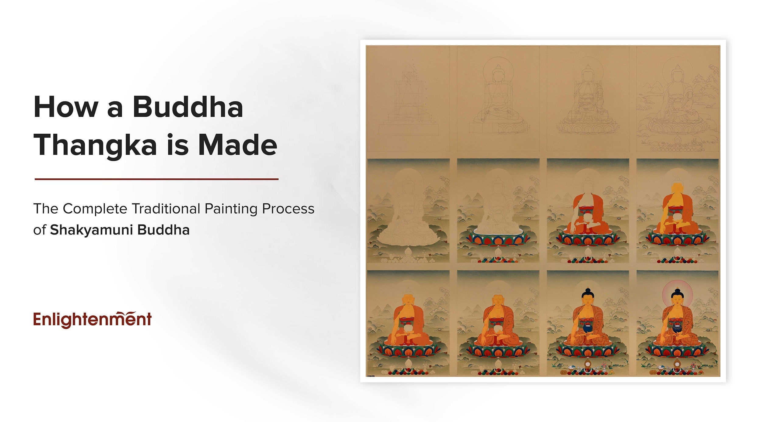 How a Buddha Thangka is Made: The Complete Traditional Painting Process of Shakyamuni Buddha