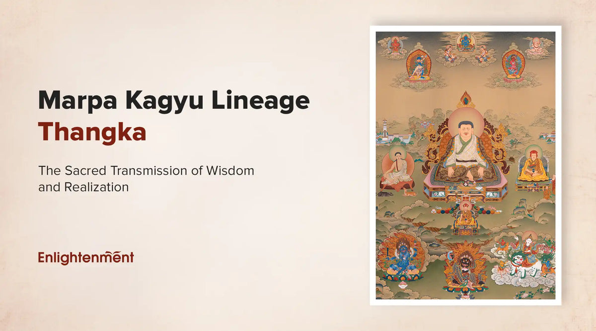 Marpa Kagyu Lineage Thangka: The Sacred Transmission of Wisdom and Realization