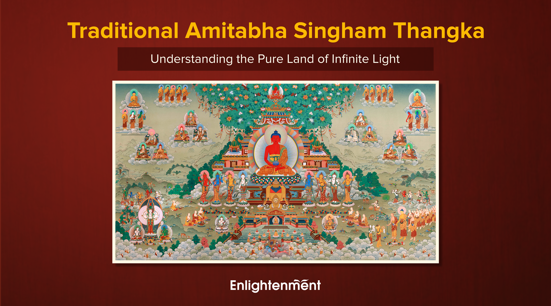 Traditional Amitabha Singham Thangka: Understanding the Pure Land of Infinite Light