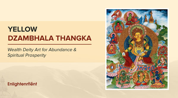 Yellow Dzambhala Thangka: Wealth Deity Art for Abundance and Spiritual Prosperity