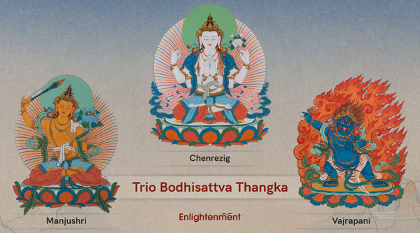 Trio Bodhisattva Thangka