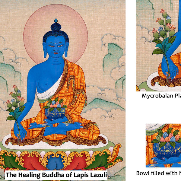 Medicine Buddha Thangka | Healing Master of Lapis Lazuli
