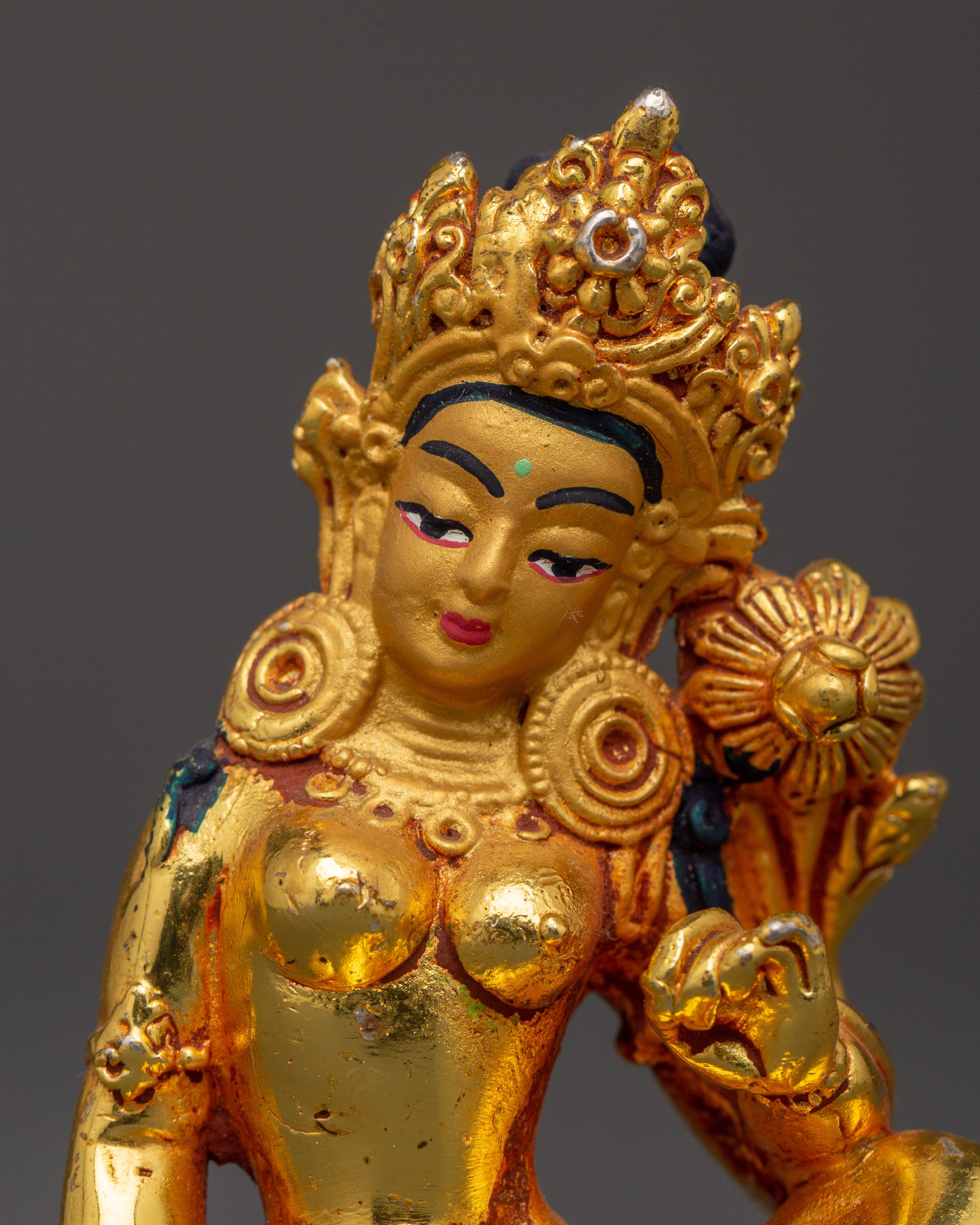 Gold Plated Parvati Statue | Goddess for Altar