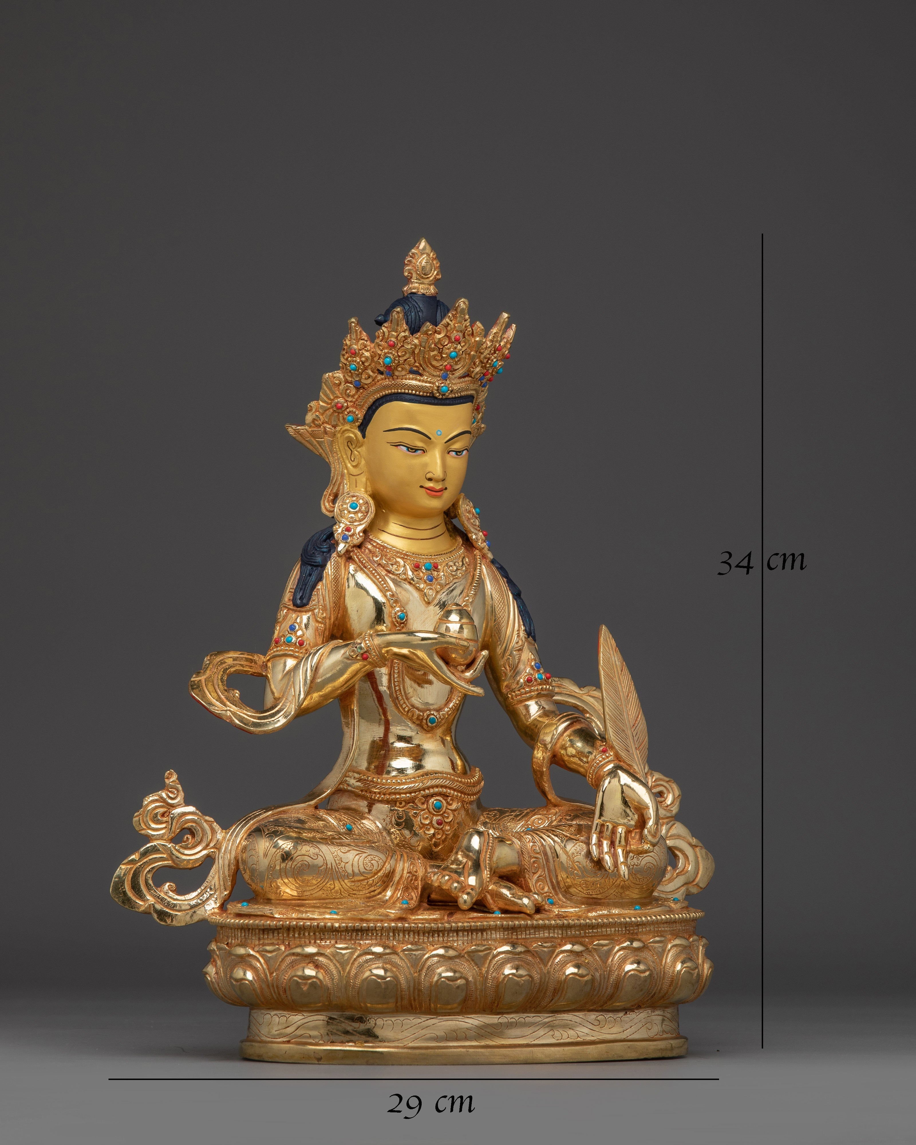 Gold Gilded Kshitigarbha Bodhisattva Statue