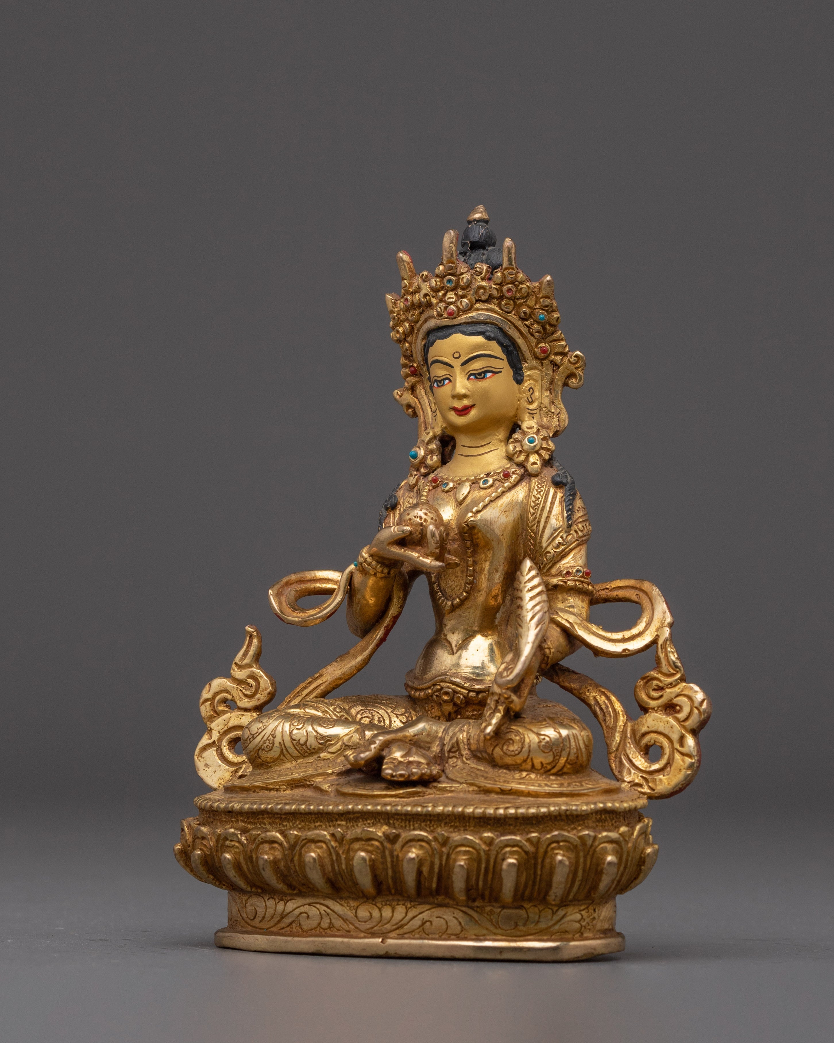 Kshitigarbha Gold Plated Statue | Statue for Spiritual Protection