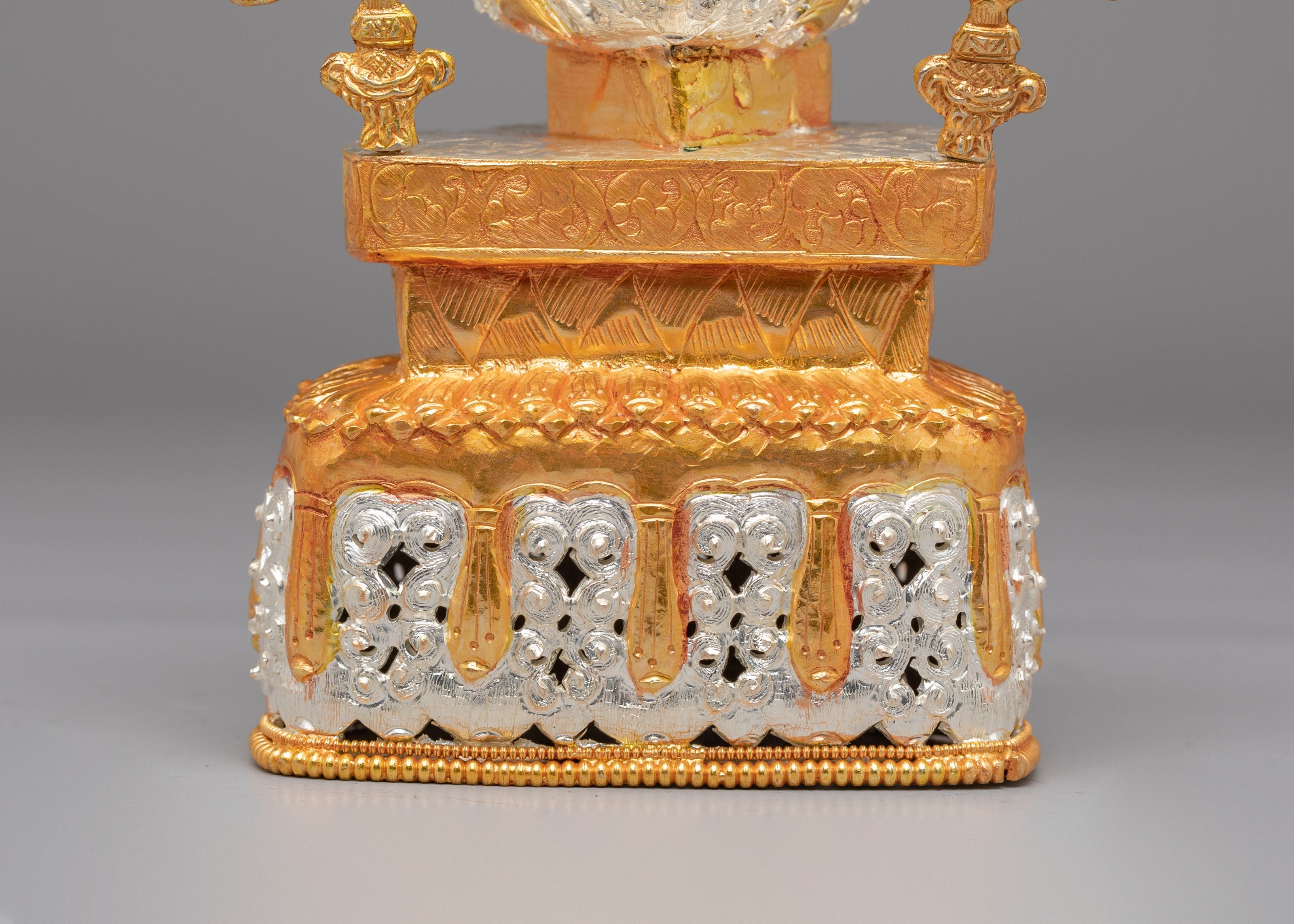 Buddhist Ritual Kapala Set | Gold and Silver Plated Vessels