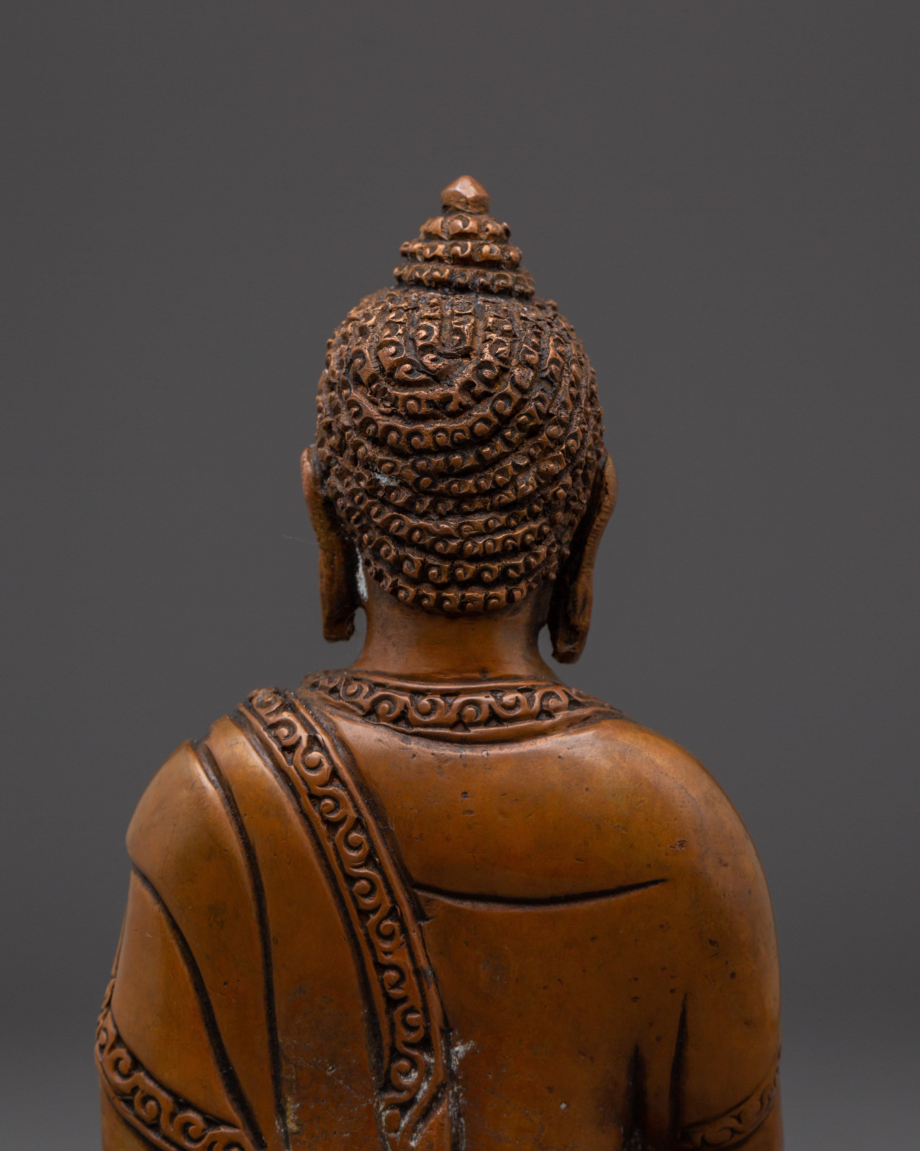 Handcrafted Meditation Shakyamuni Buddha Copper Statue | Buddhist Sculpture for Altar