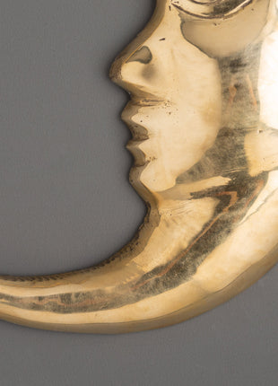 Brass Crescent Moon Wall Hanging | Decor for Spiritual and Home Harmony