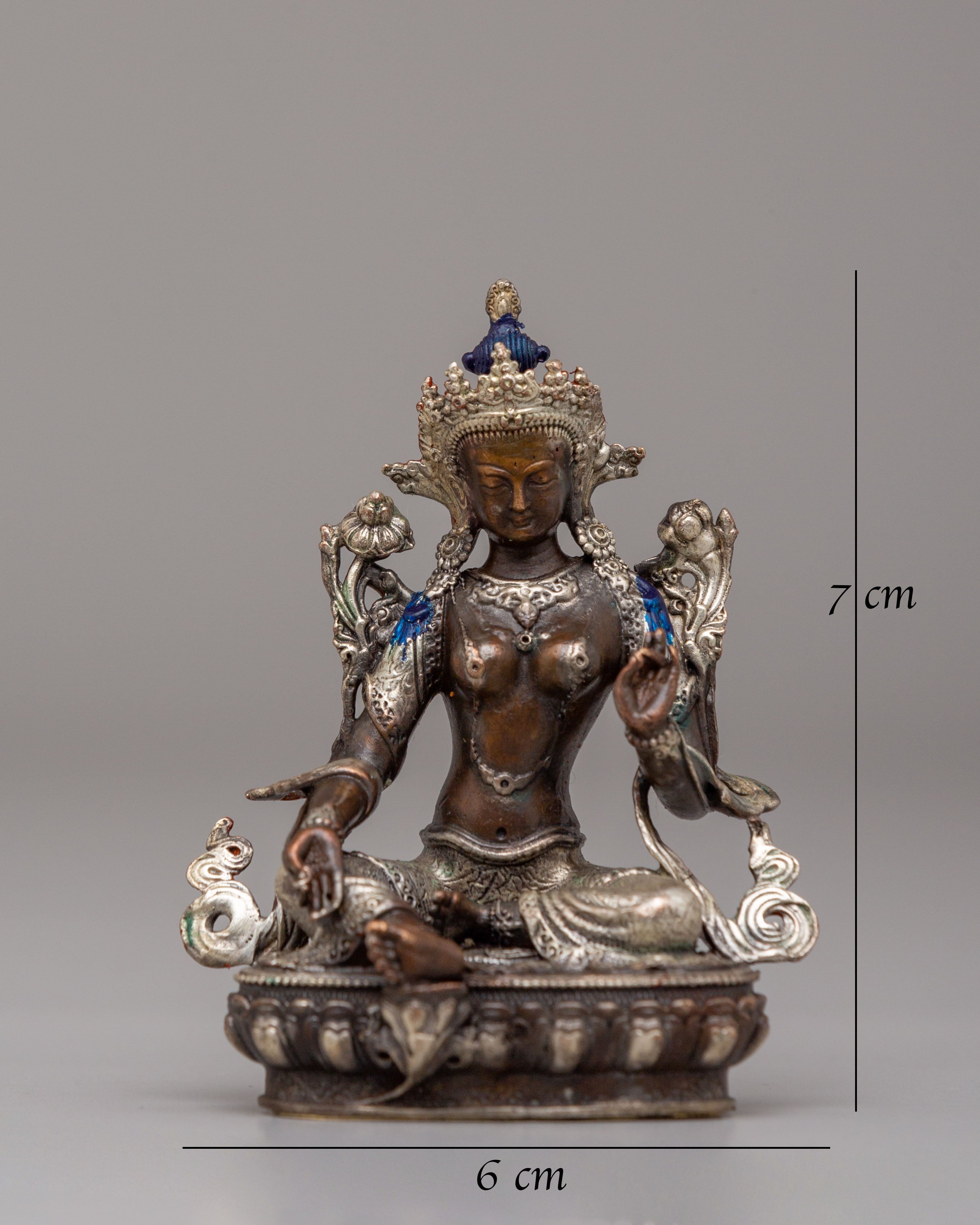Spiritual Green Tara Goddess Statue | Handcrafted Tibetan Copper Artwork