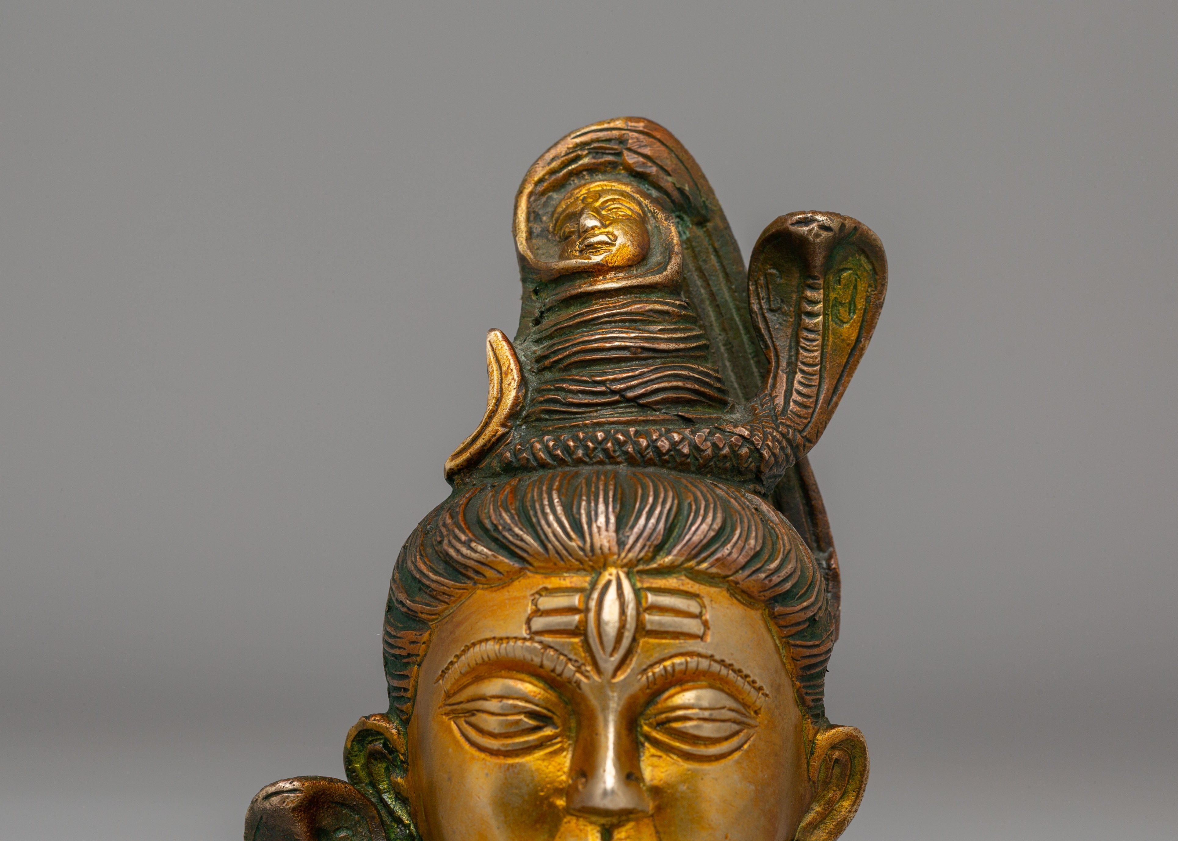 Handmade Shiva Head | Lord Shiva Brass Sculpture