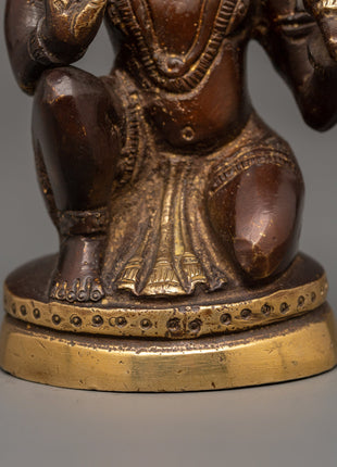 Antique-finish Brass Hanuman Statue | Spiritual Decor