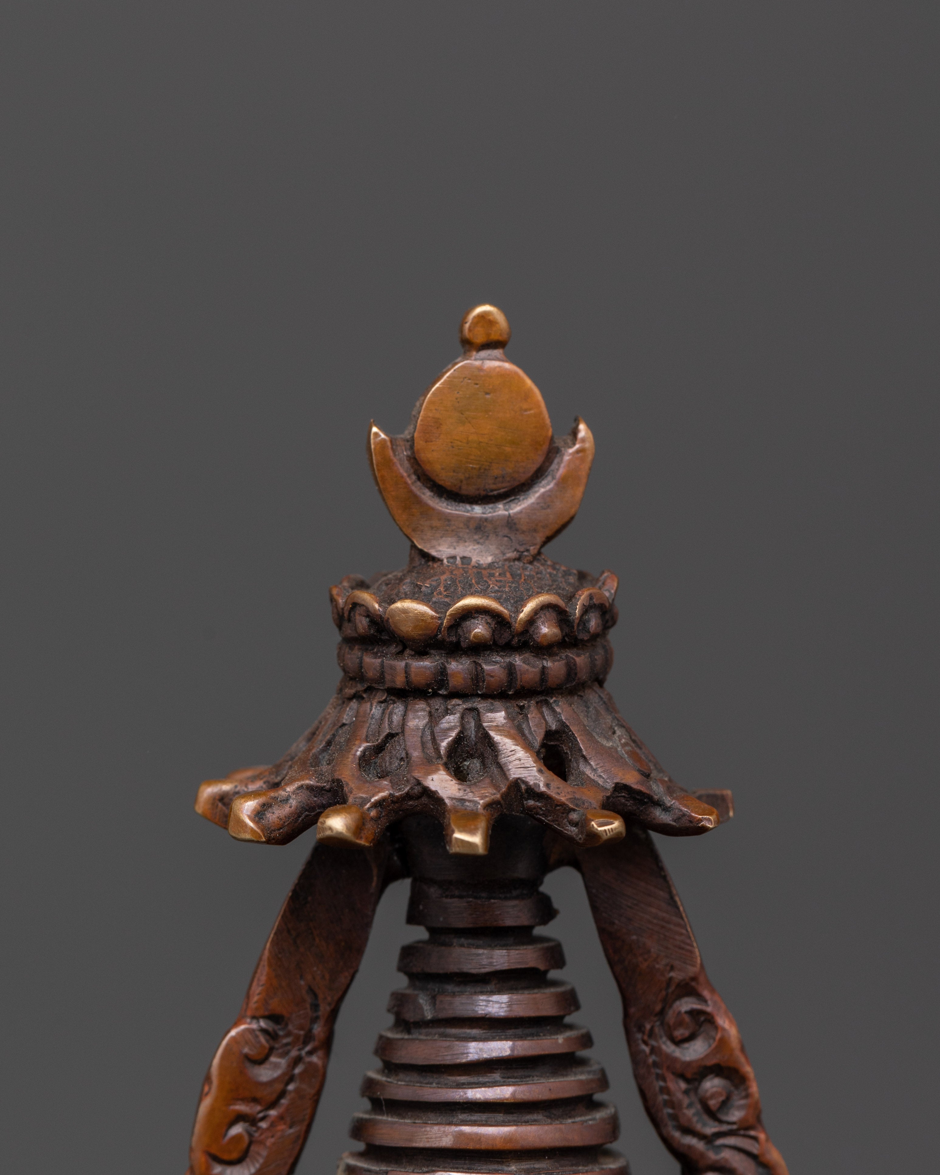 Sacred Copper Stupa for Altar | Buddhist Meditation Stupa