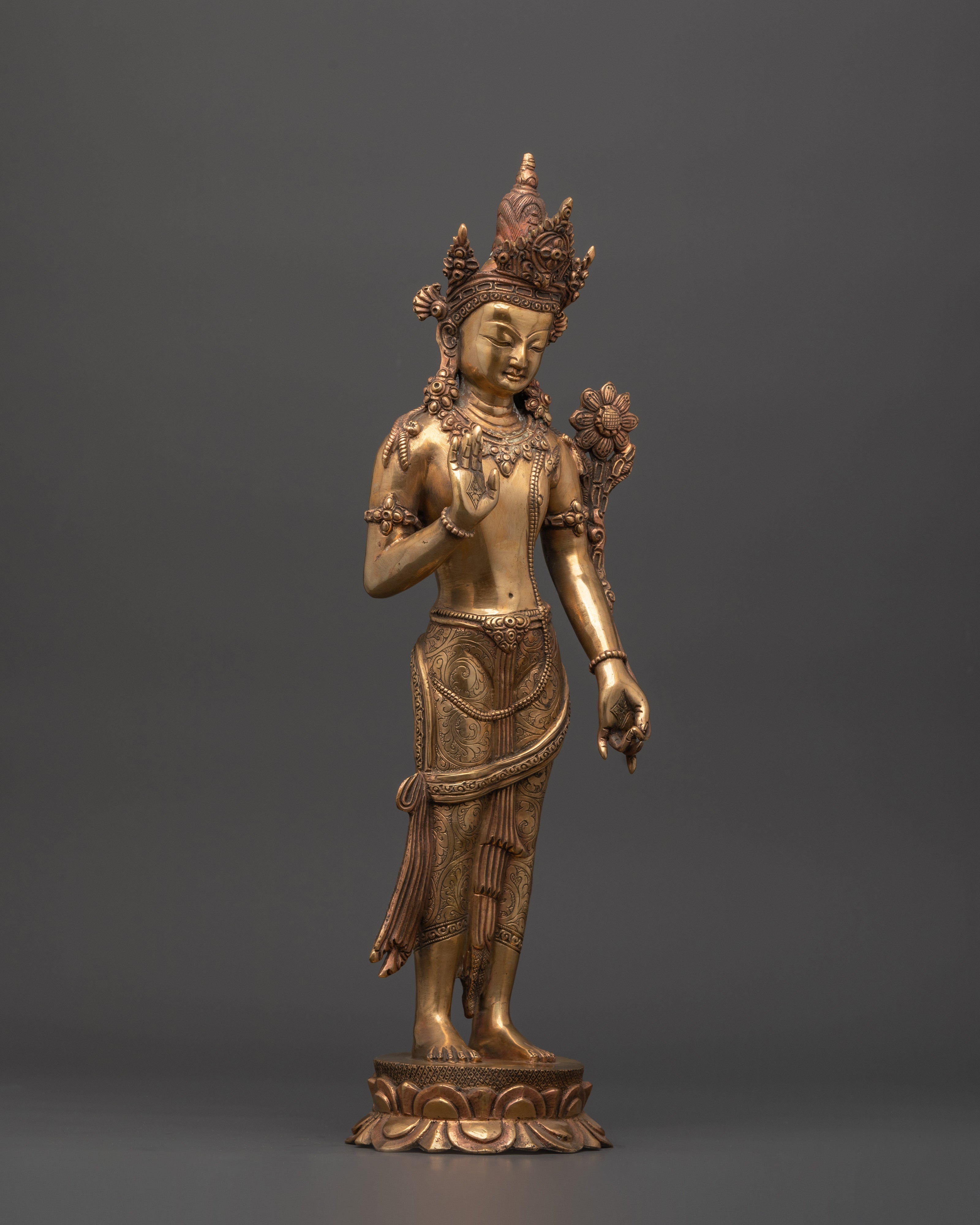 Fearless Compassion Copper Lokeshwor | Tibetan Bodhisattva