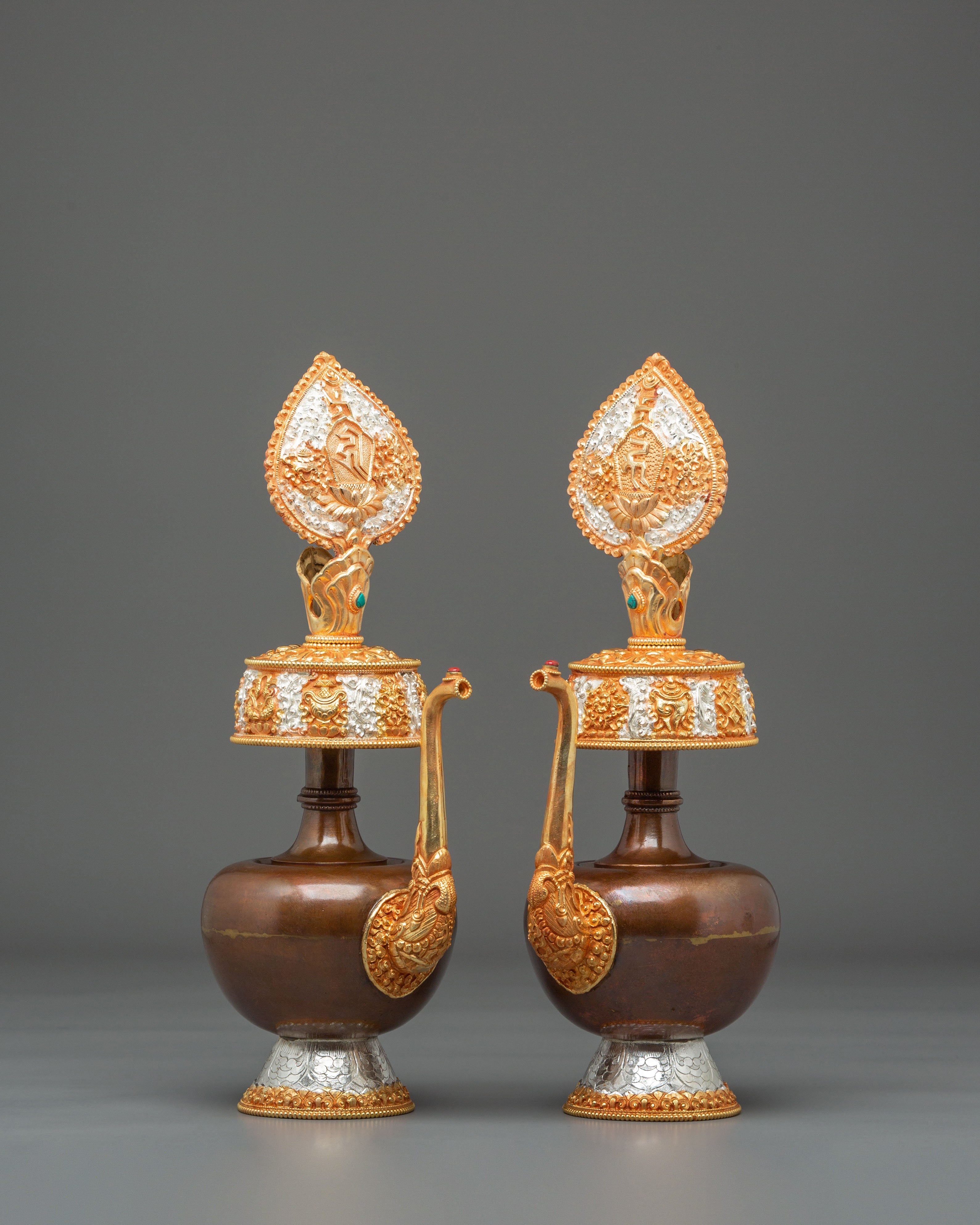 Buddhist Water Offering Bhumba Set | Sacred Ritual Vase for Blessings and Purification