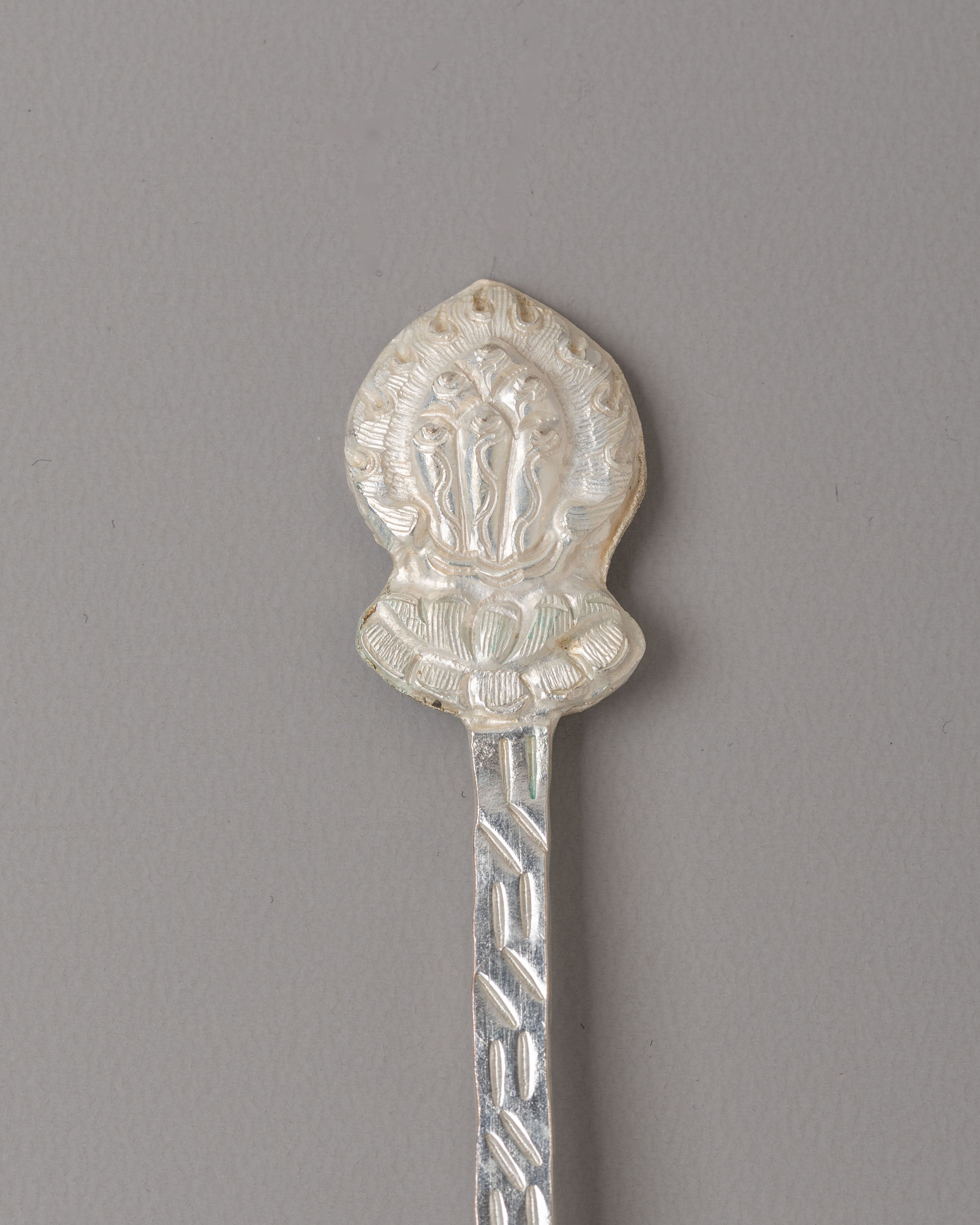 Buddhist Offering Spoons | Silver Plated Copper Altar Utensils