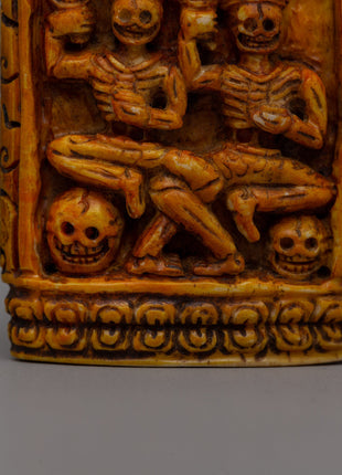Chitipati Bone Carving | 5.3cm Handmade Tibetan Art