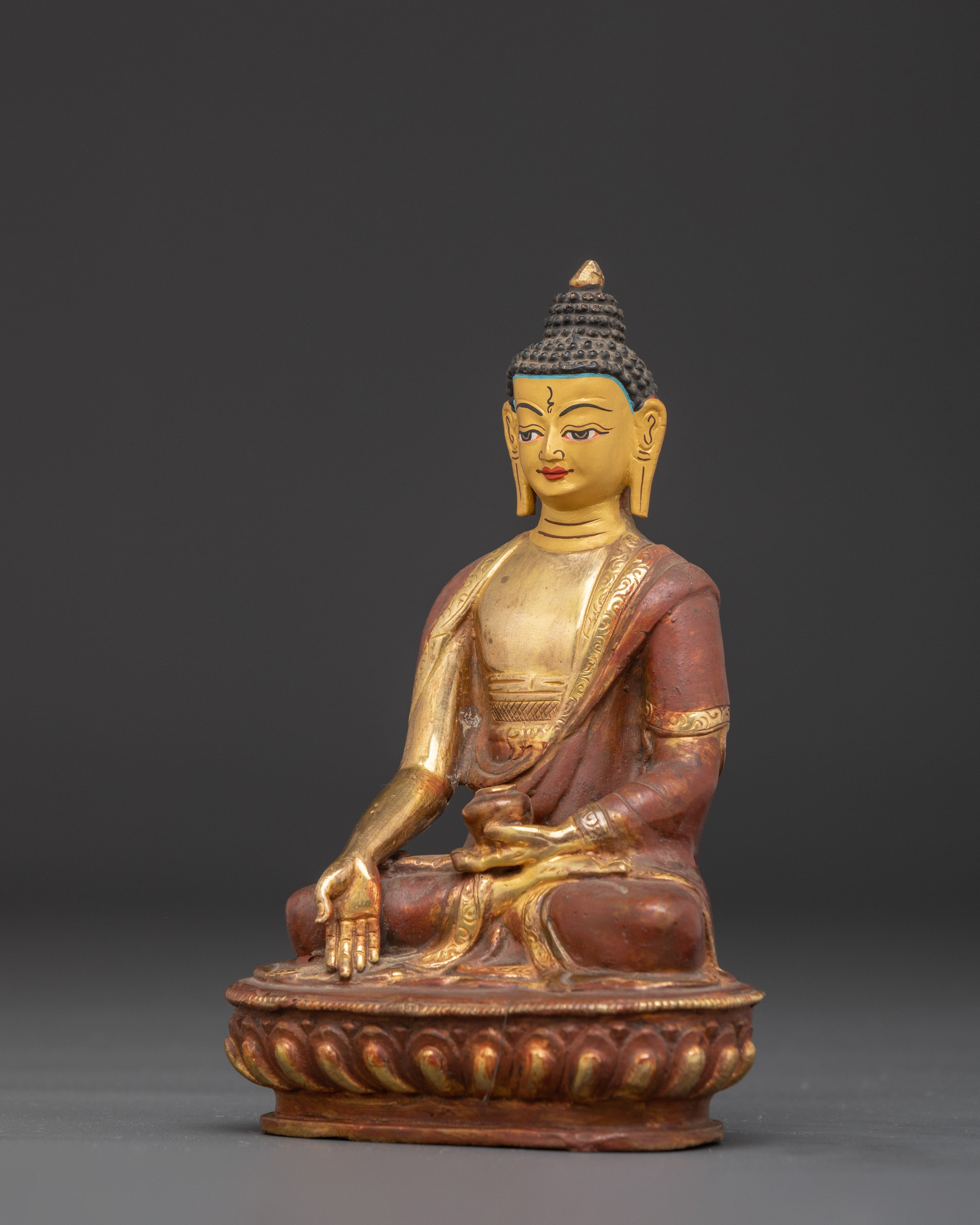 Tibetan Ratnasambhava Sculpture | Copper, Gold Plated Buddhist Icon