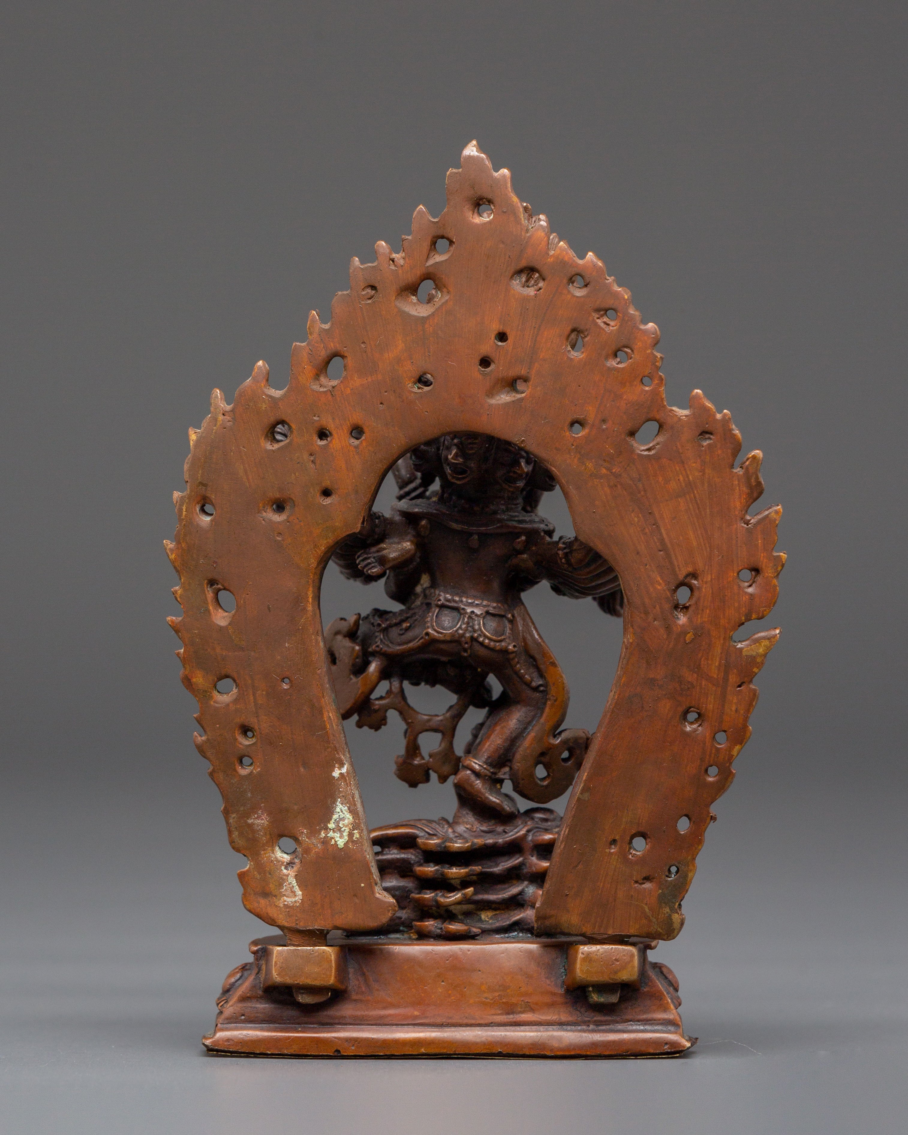 Tantric Protector Hevajra Statue | Oxidized Copper Tibetan Deity Sculpture