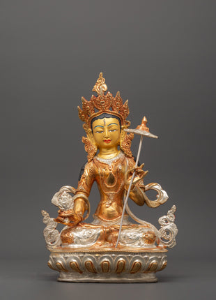 Dukar Deity of Protection and Wisdom Sculpture | Sitatapatra Holding a White Parasol
