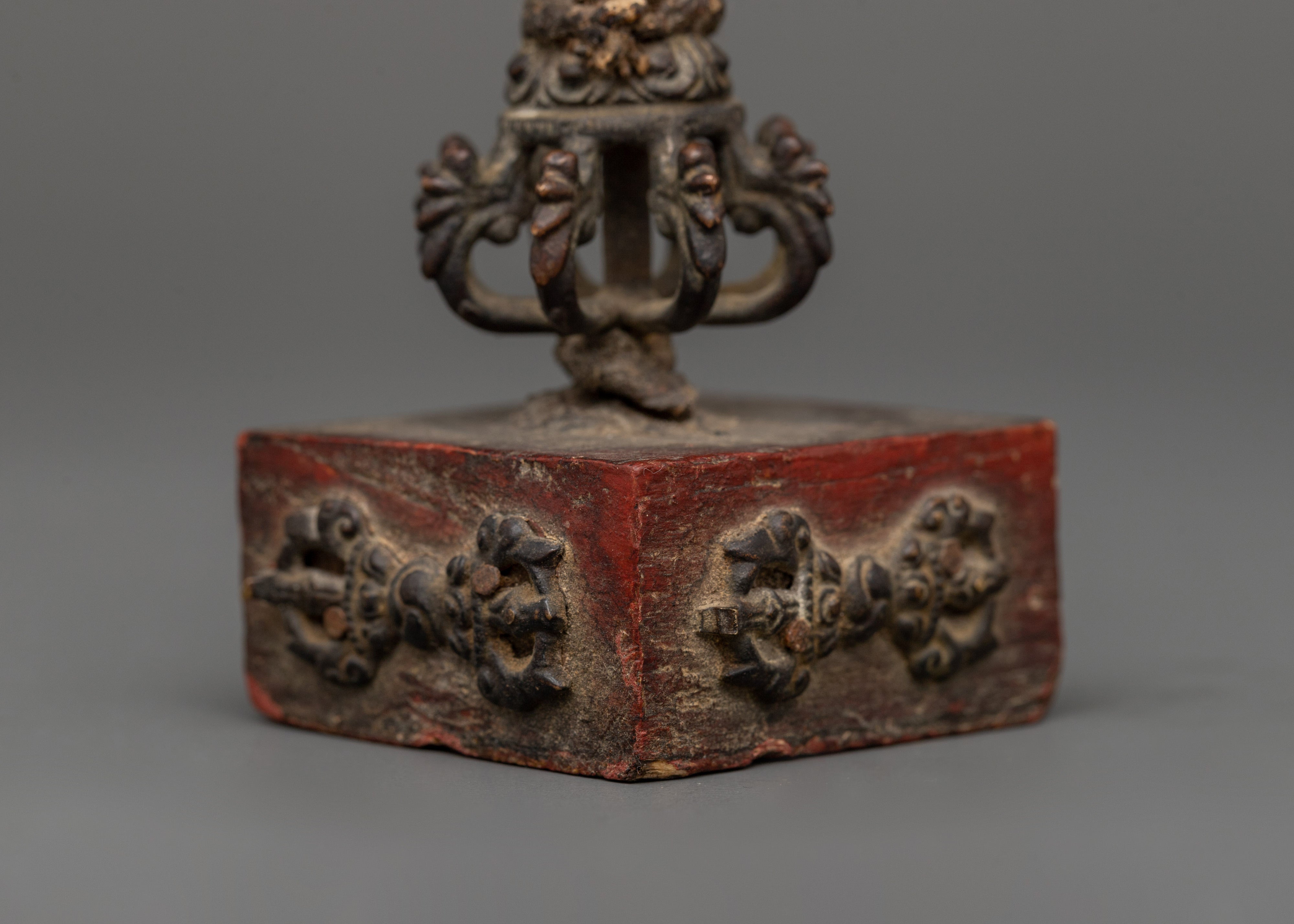 Himalayan Copper Vajra Stand - Handcrafted Tibetan Ritual Tool