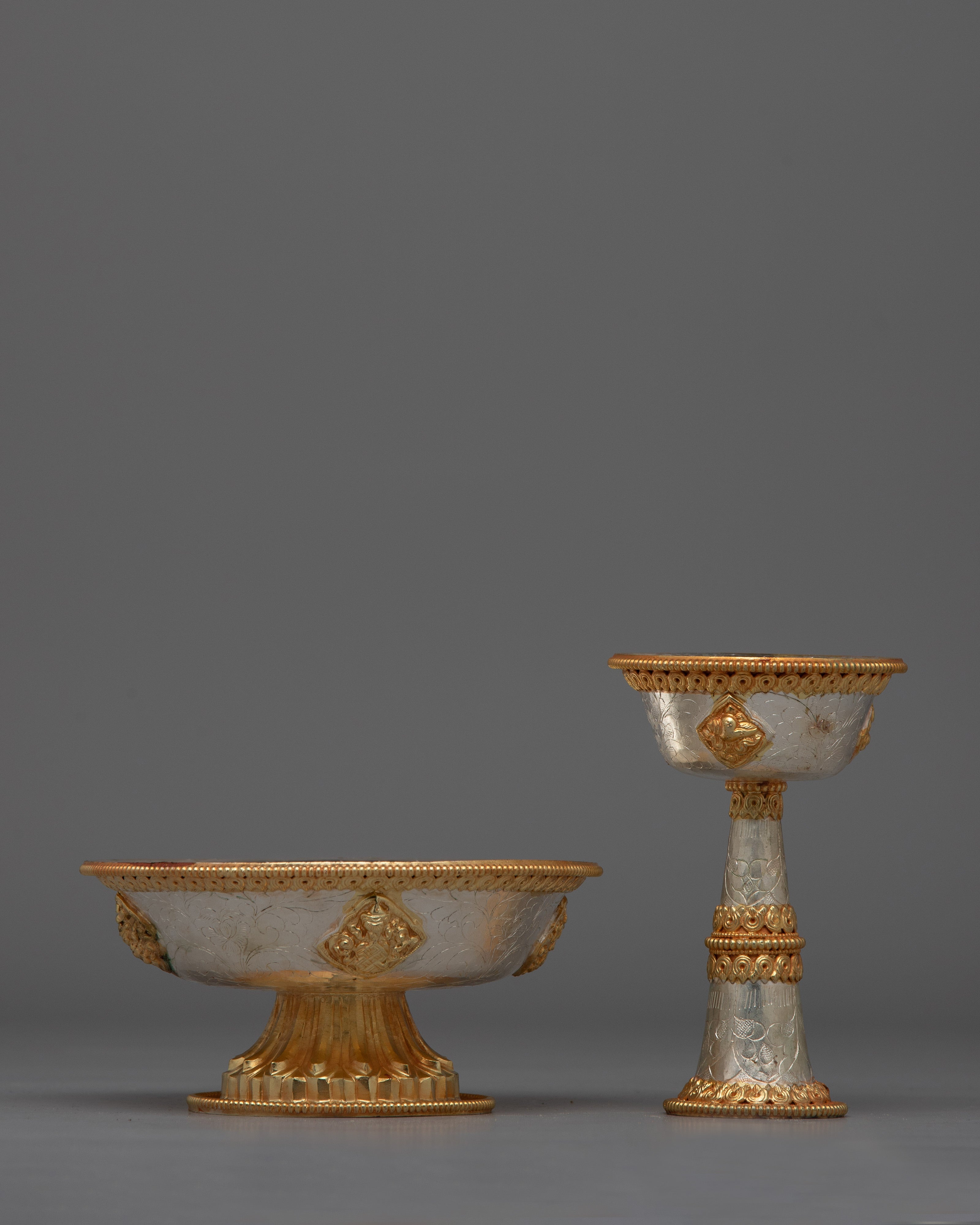 Traditional Serkhyem Set for Tibetan Buddhist Rituals | Sacred Offering Vessel for Altars