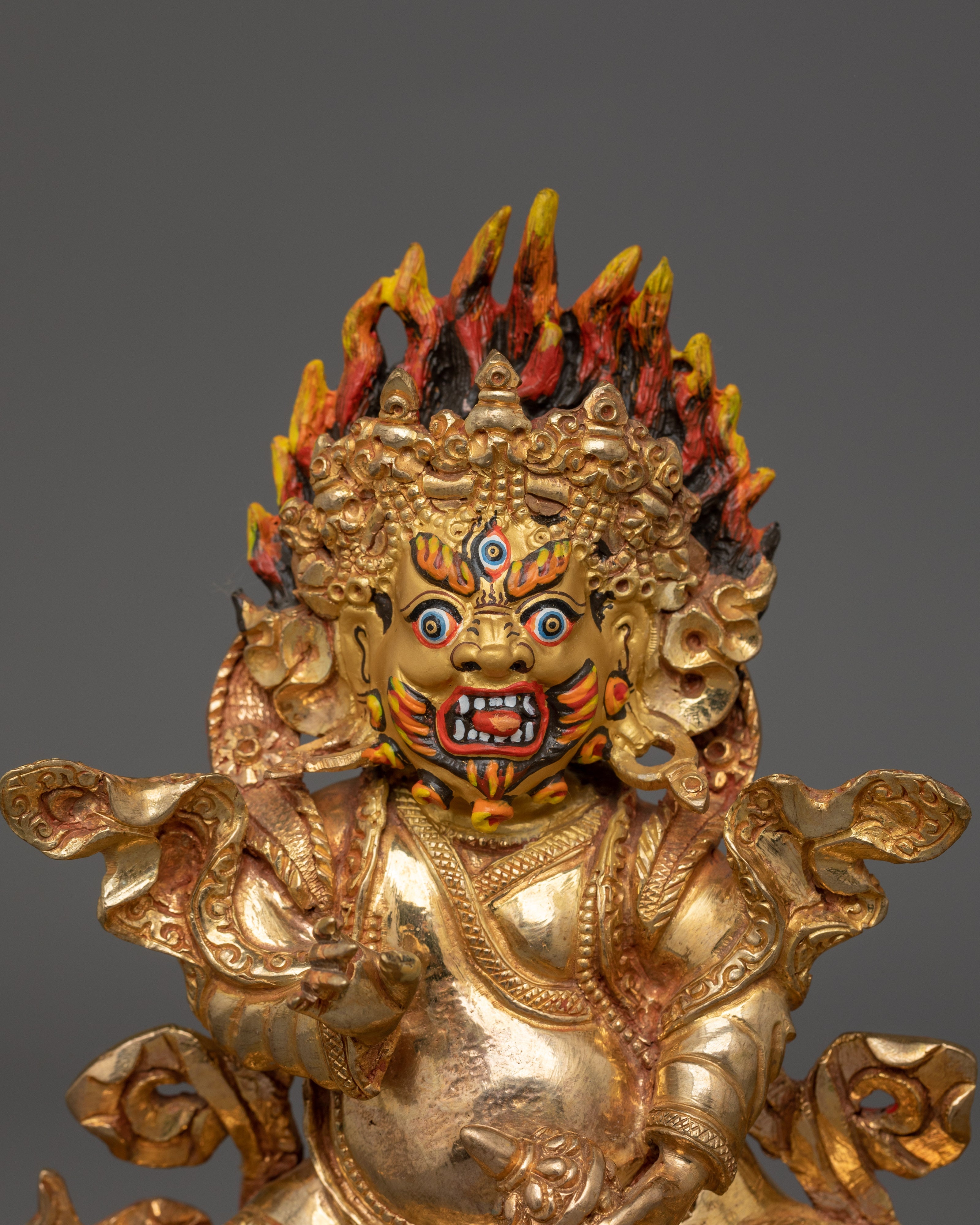 Himalayan Statue of Mahakala With Danda | Fierce Guardian of Dharma