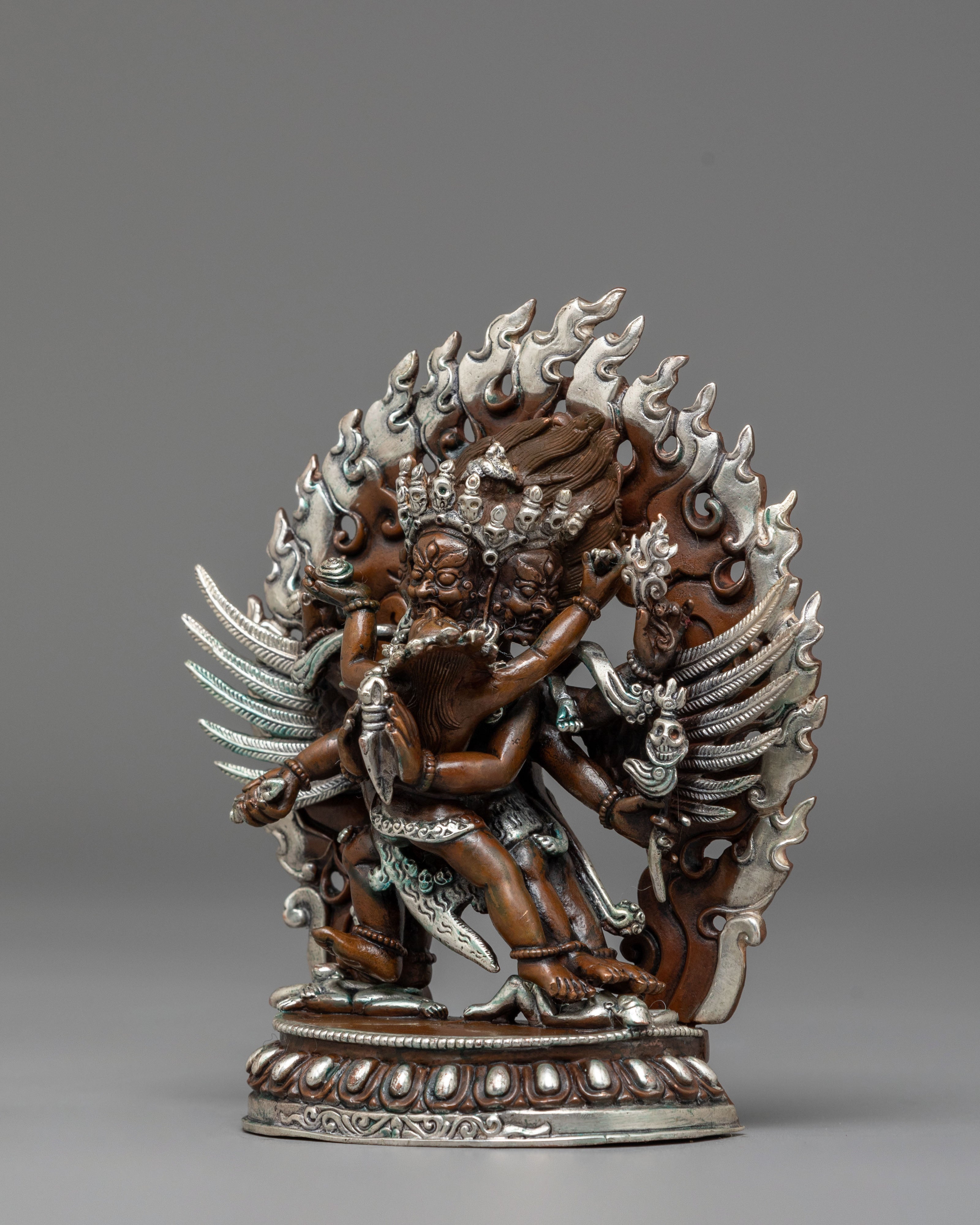 Handmade Vajrakilaya Buddhist Statue | Tibetan Wrathful Deity Sculpture