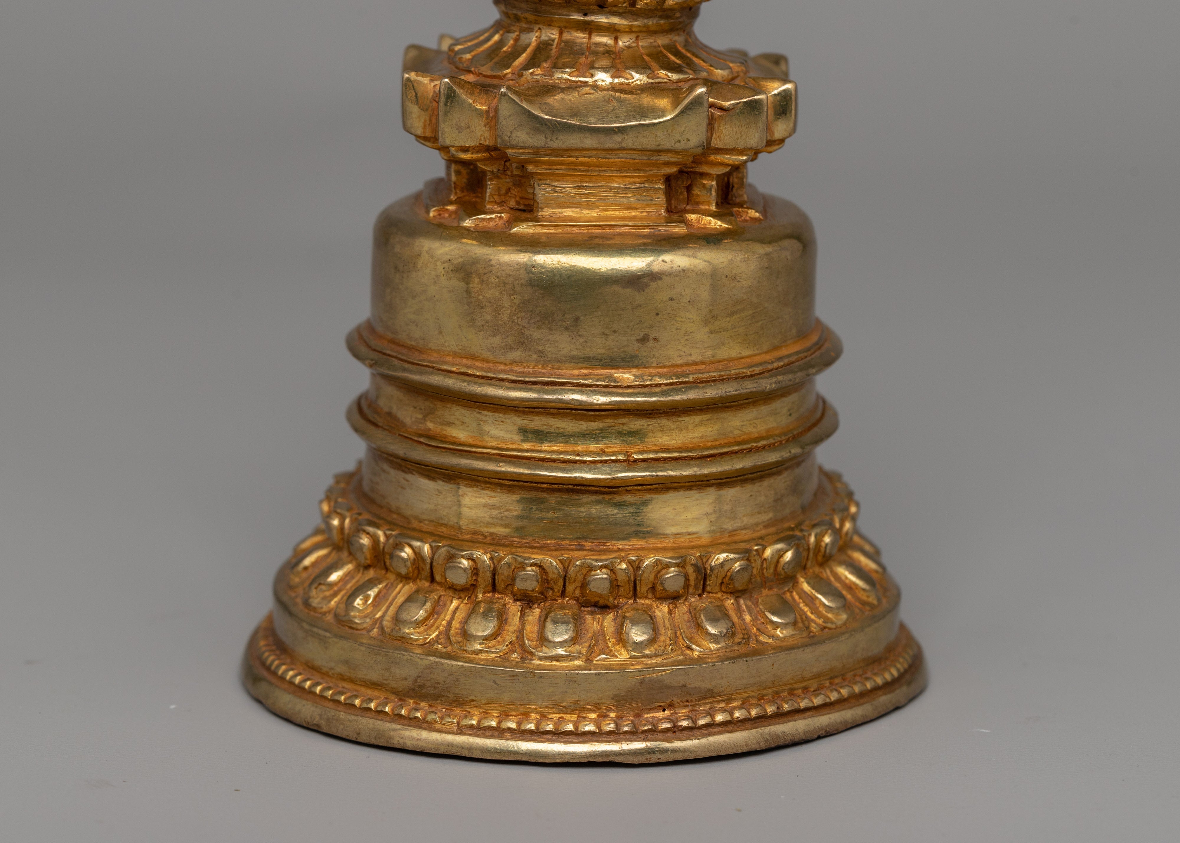 Traditional Buddhist Handmade Kadampa Stupa | Sacred Sculpture for Spiritual Growth and Peace