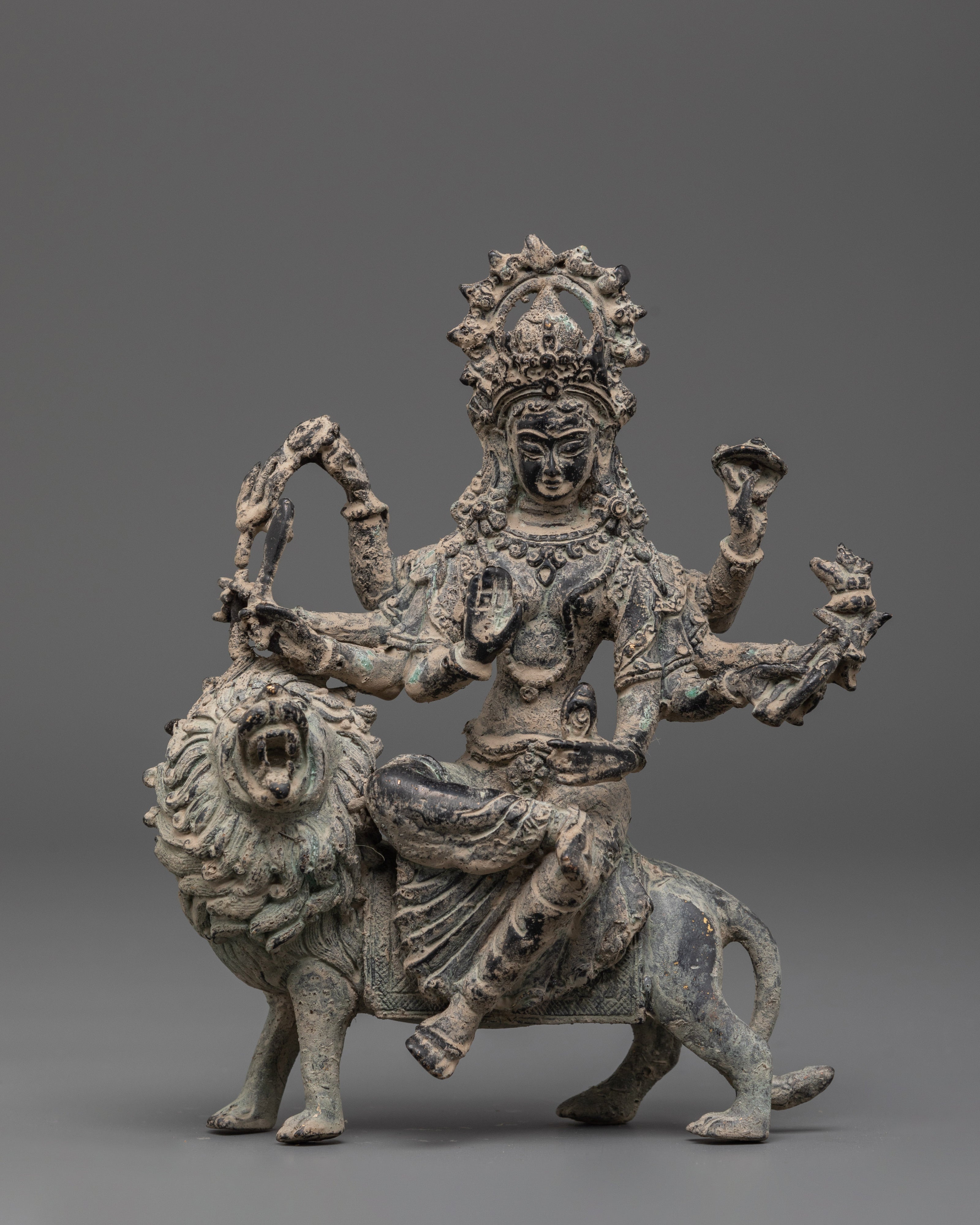Handmade Brass Durga Statue for Protection and Strength