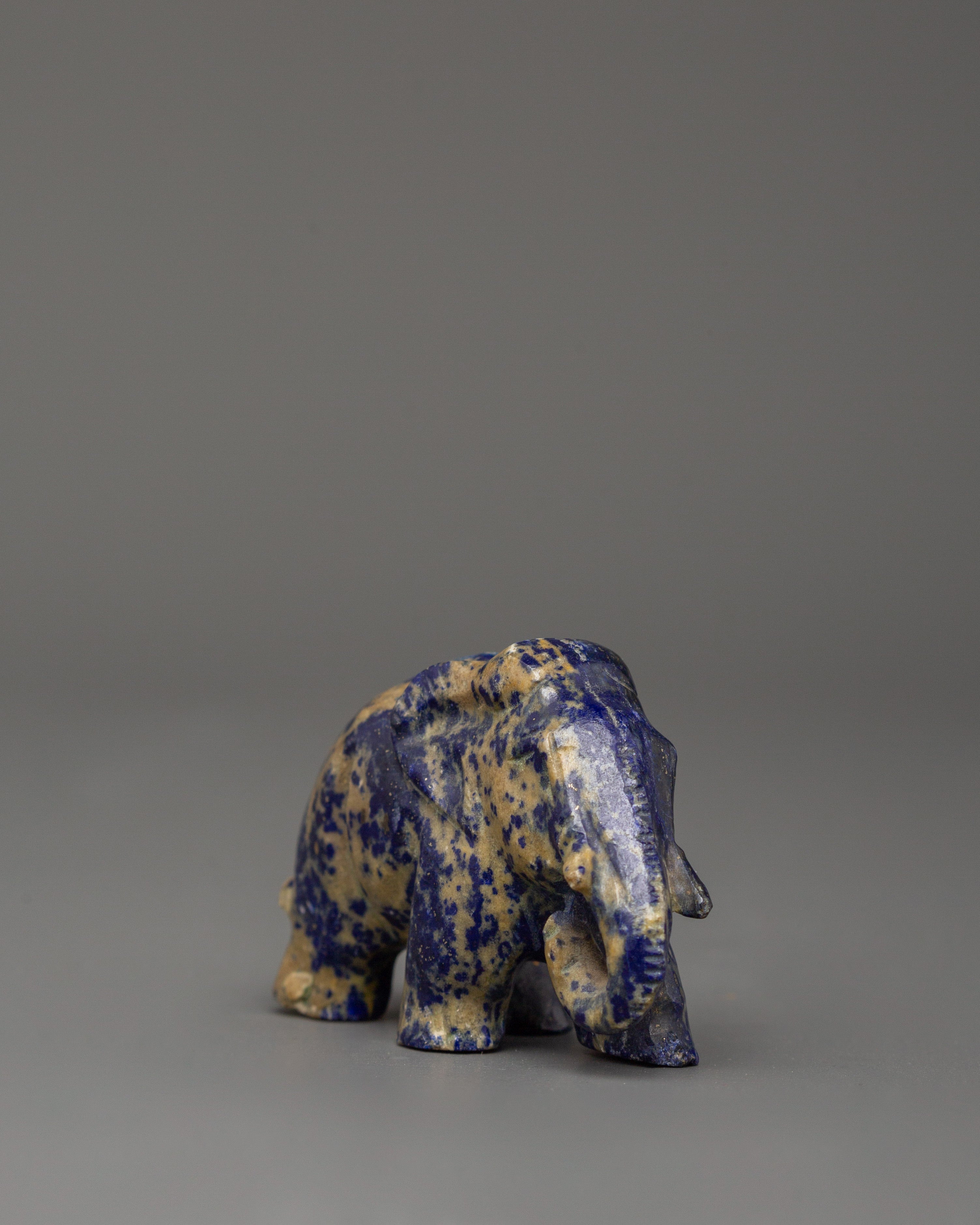 Lapis Lazuli Elephant Statue | Symbol of Wisdom and Strength