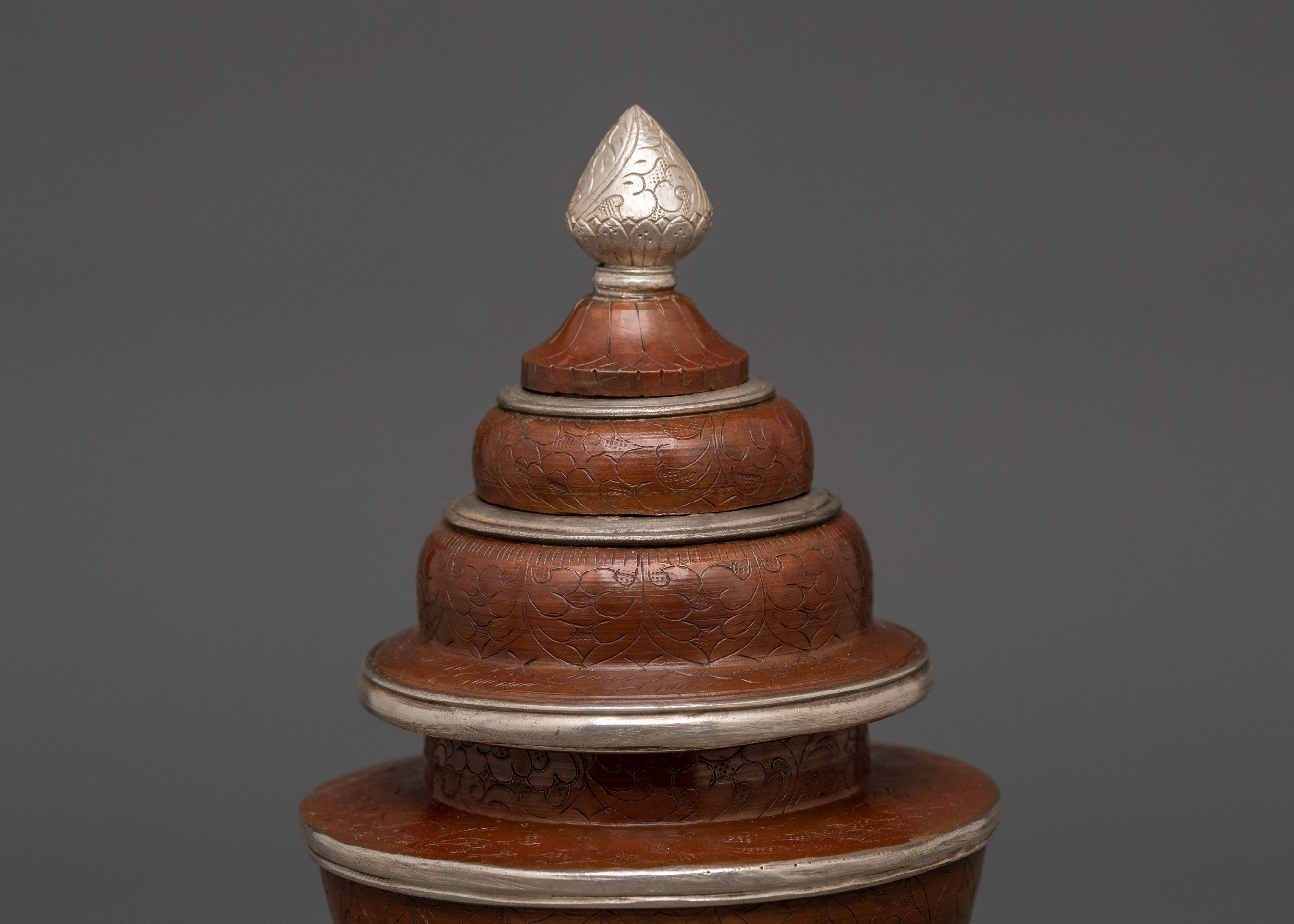 Tibetan Handmade Silver Plated Rice Pot | For Ritual and Ceremonies