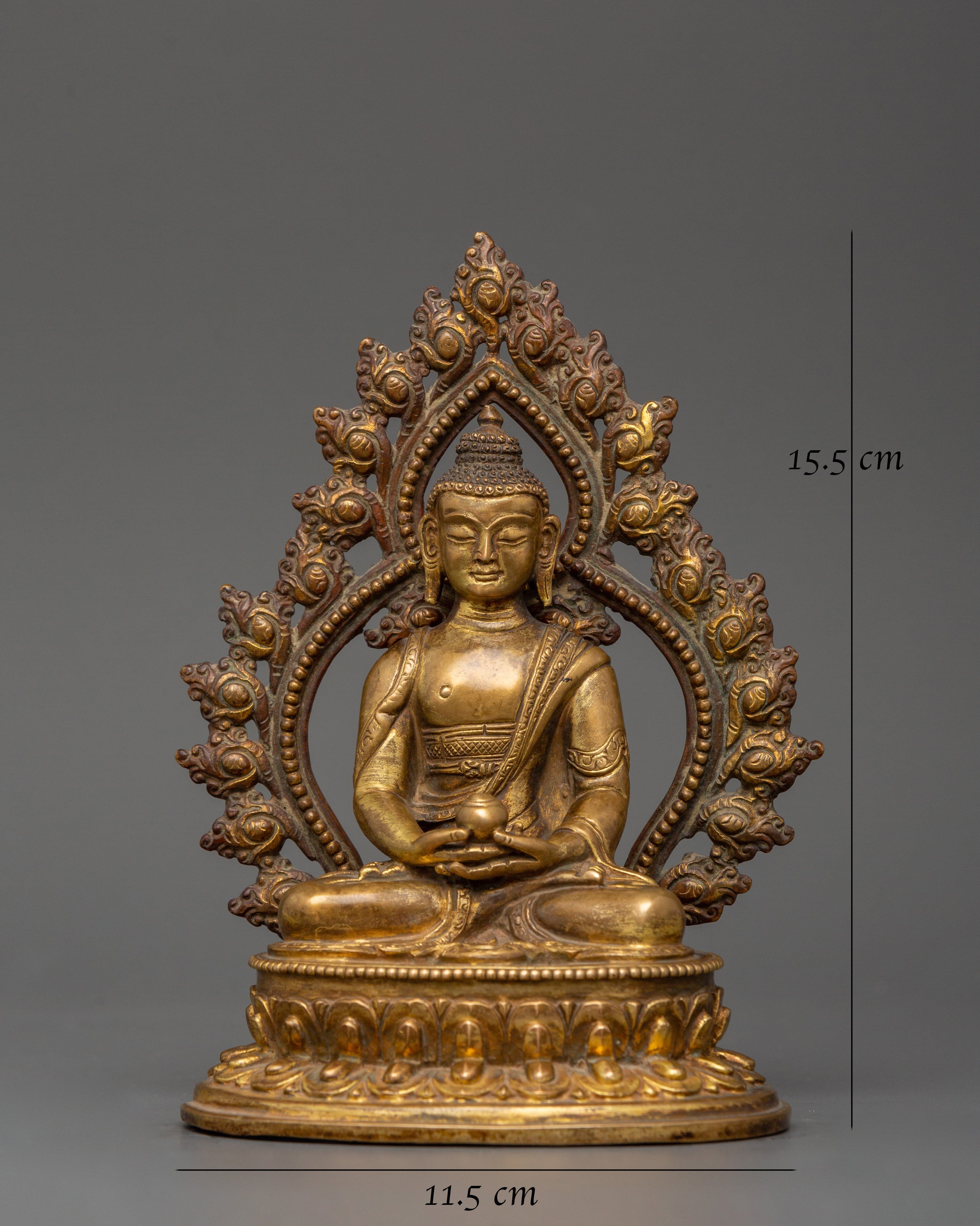Tibetan Amitabha Buddha for Enlightenment | Gold-Plated Copper Amitayus
